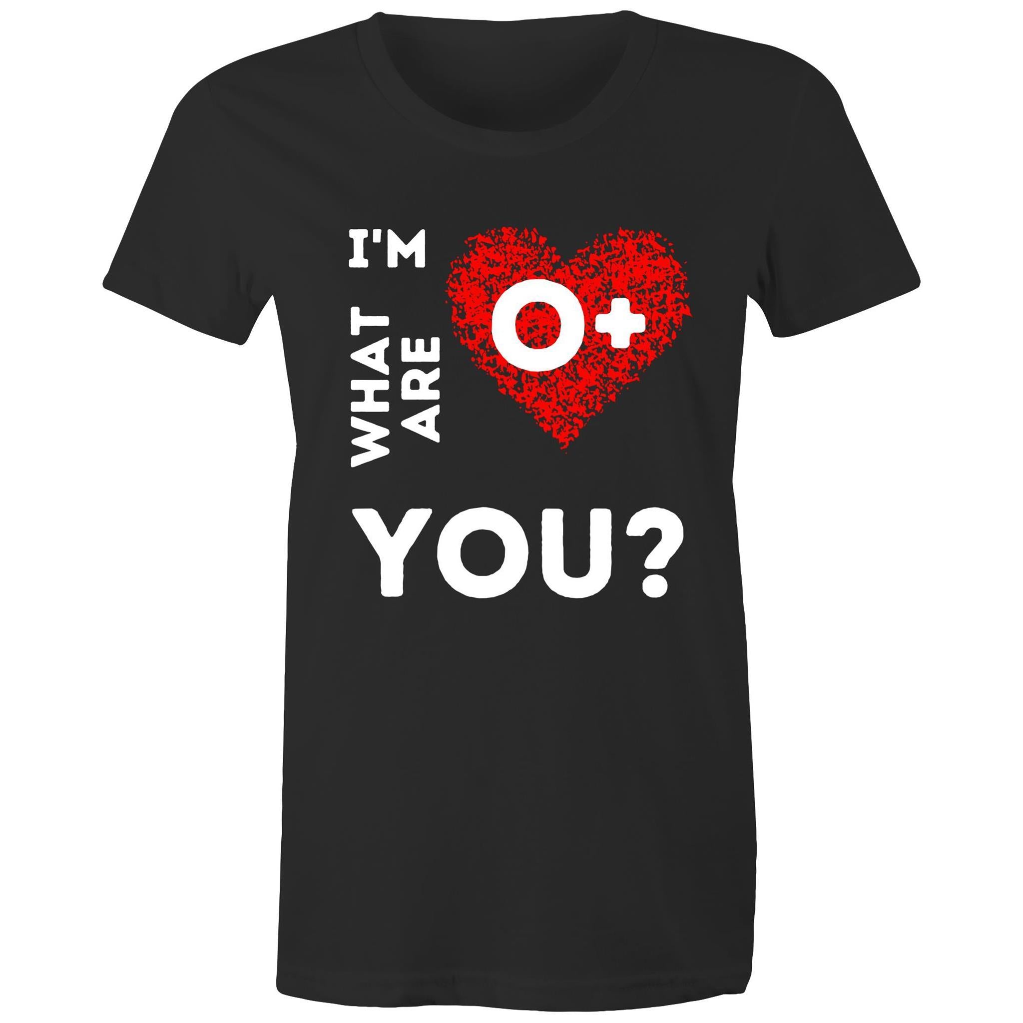 0+ Blood type - Women's Maple Tee - Blood Donation Tees