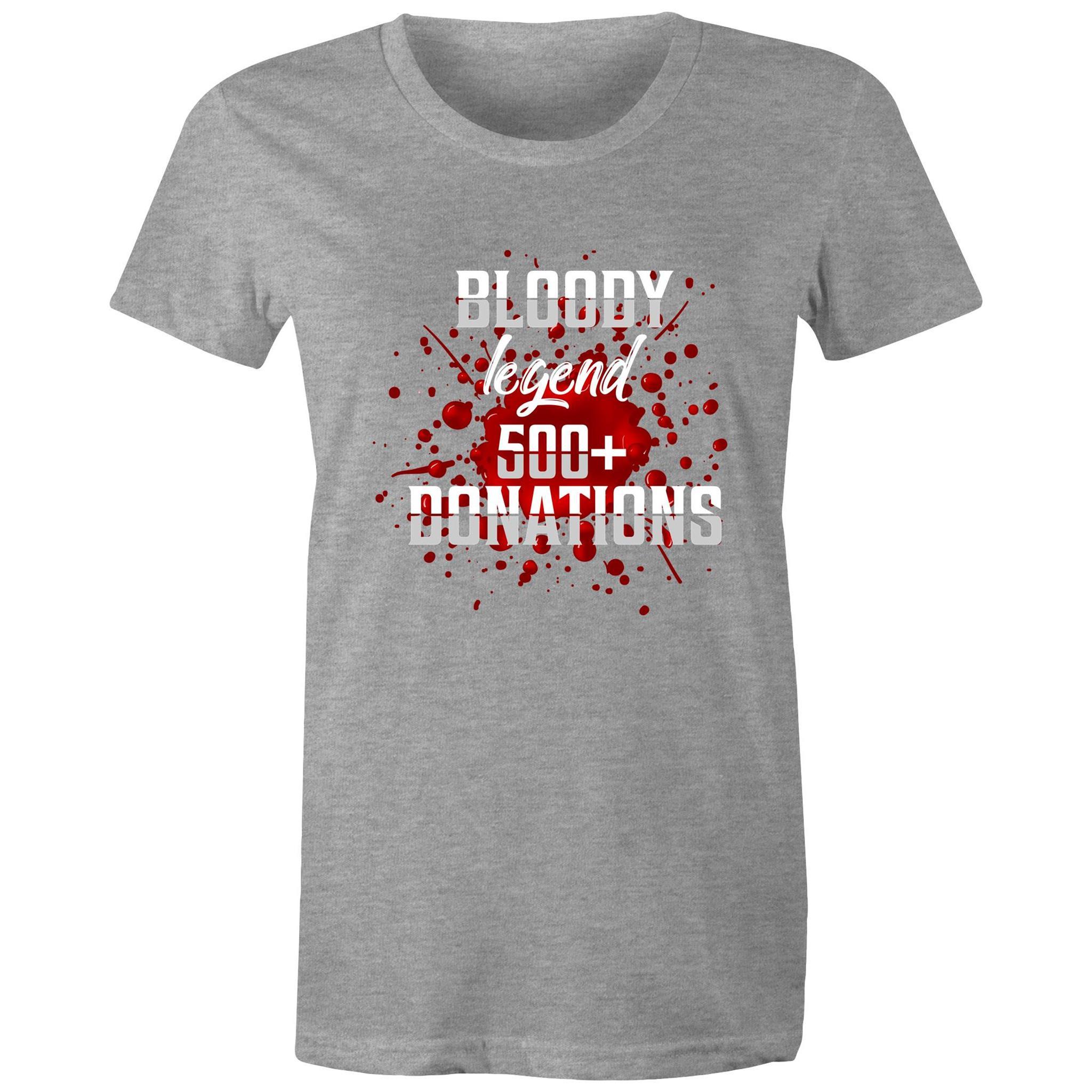 500+ Donations - Women's Maple Tee - Blood Donation Tees
