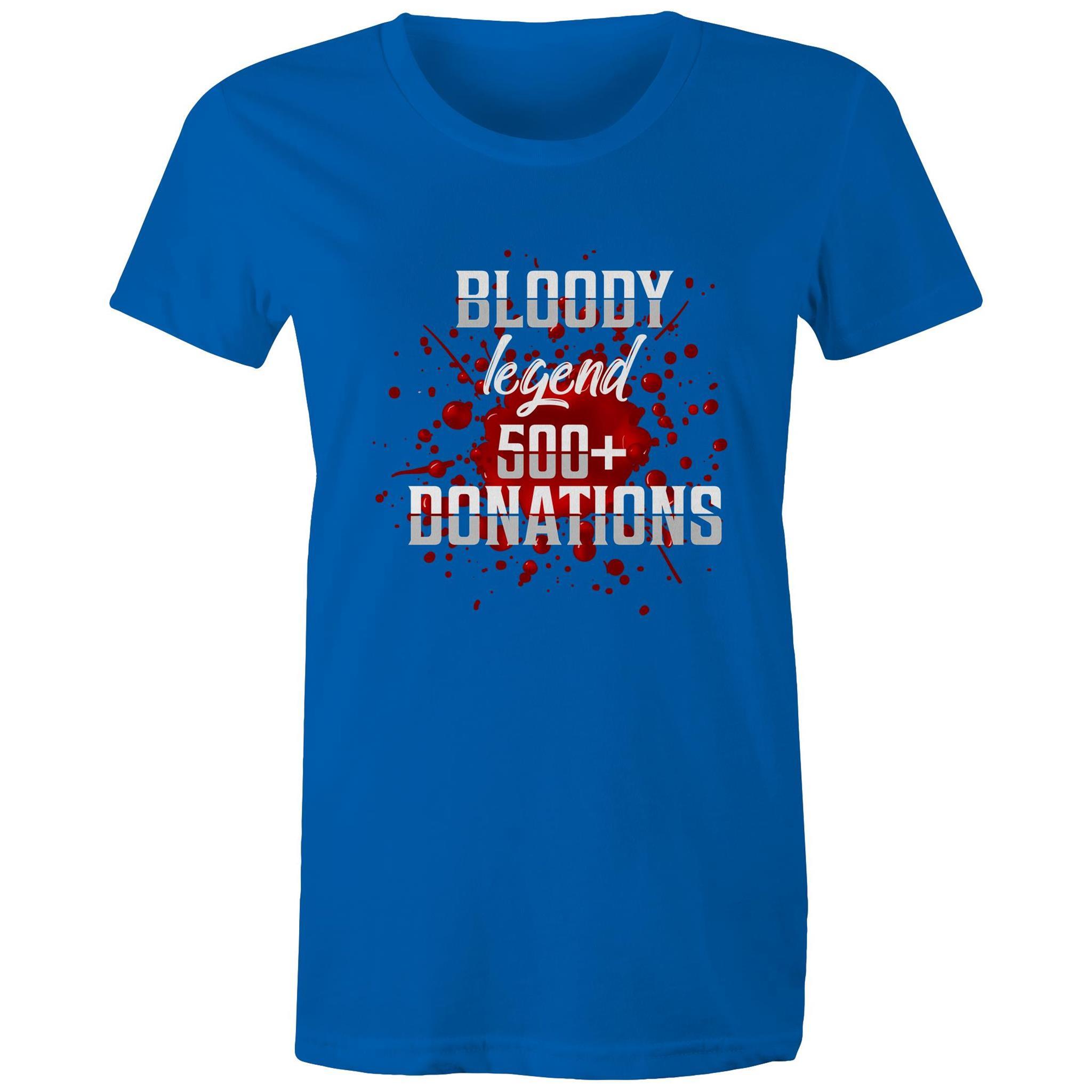500+ Donations - Women's Maple Tee - Blood Donation Tees