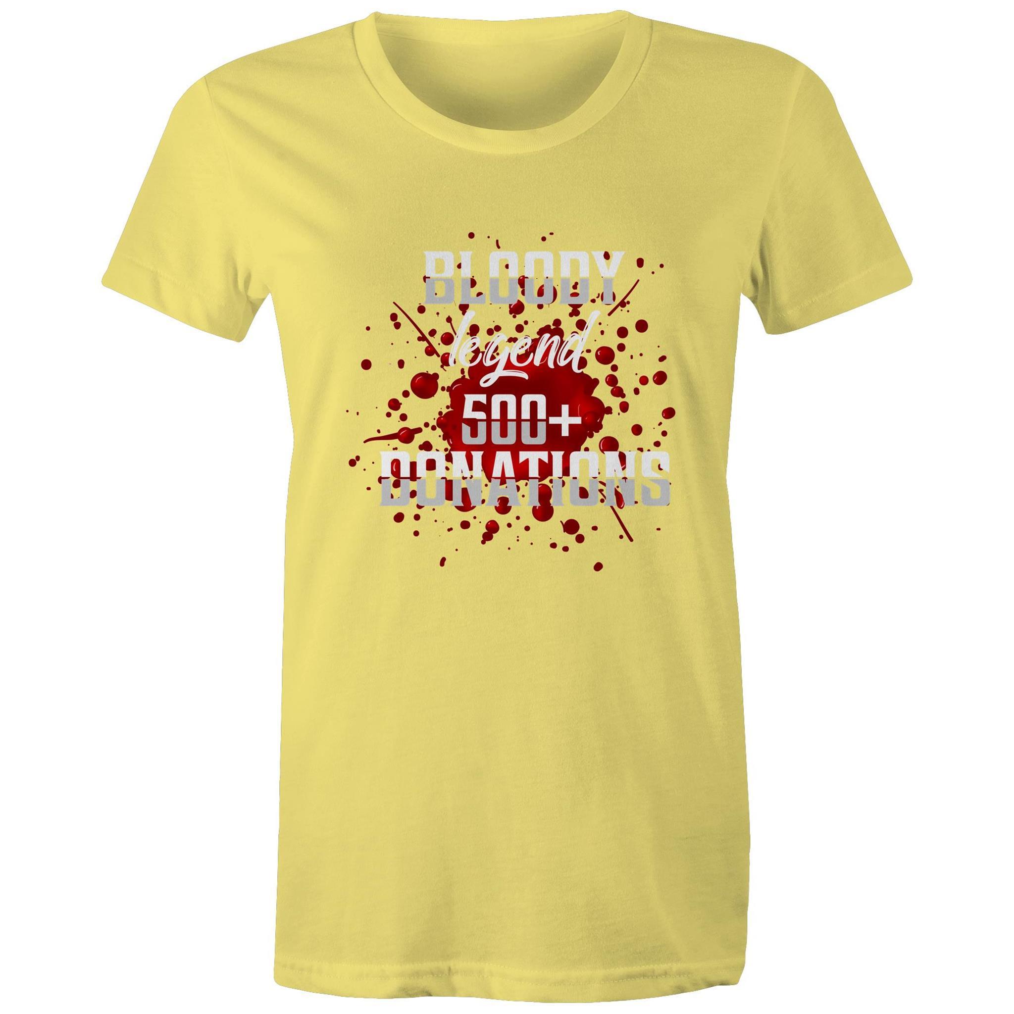 500+ Donations - Women's Maple Tee - Blood Donation Tees