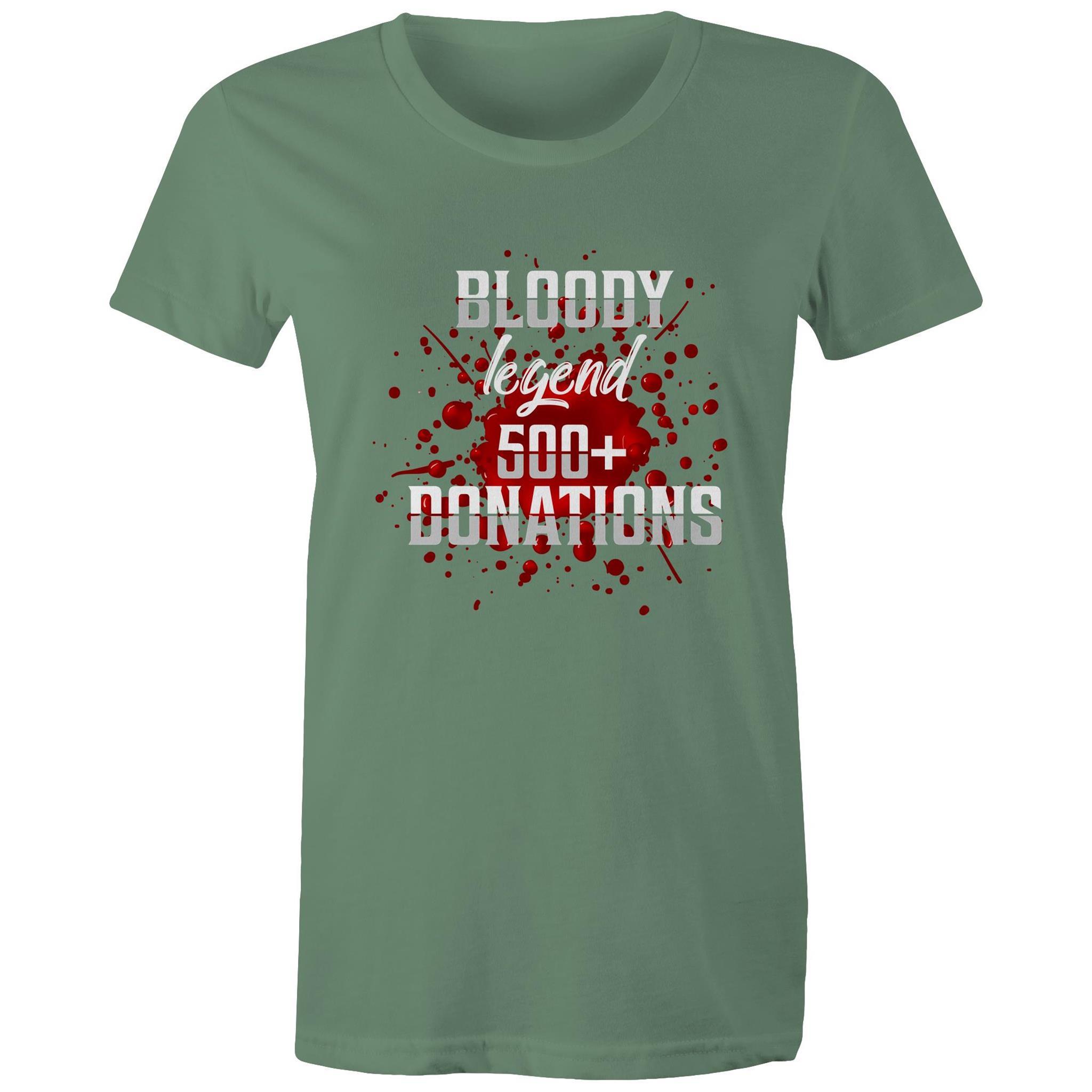 500+ Donations - Women's Maple Tee - Blood Donation Tees