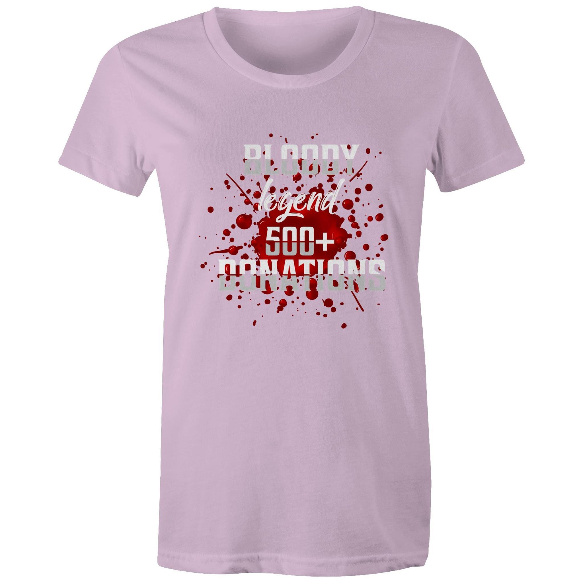 500+ Donations - Women's Maple Tee - Blood Donation Tees