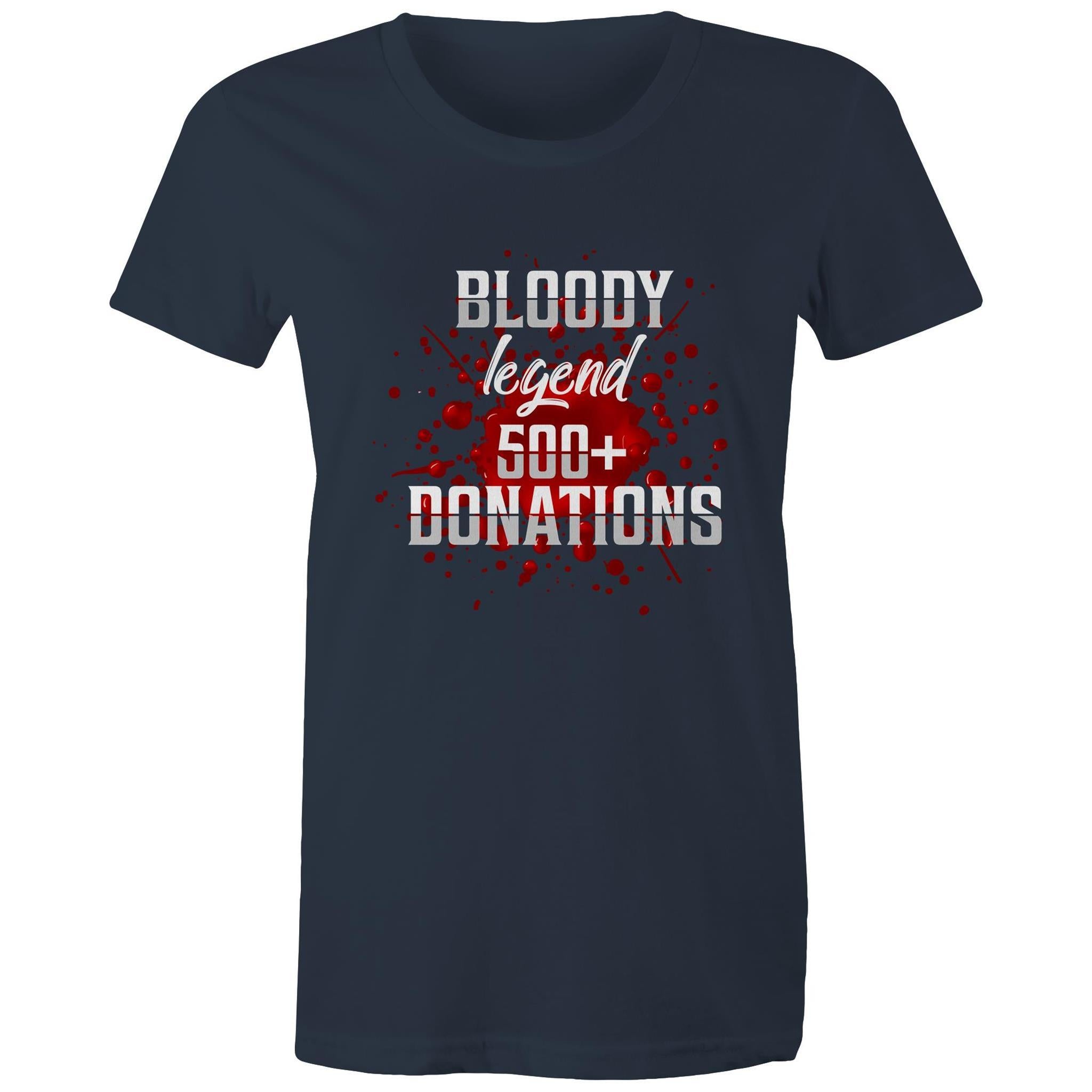 500+ Donations - Women's Maple Tee - Blood Donation Tees