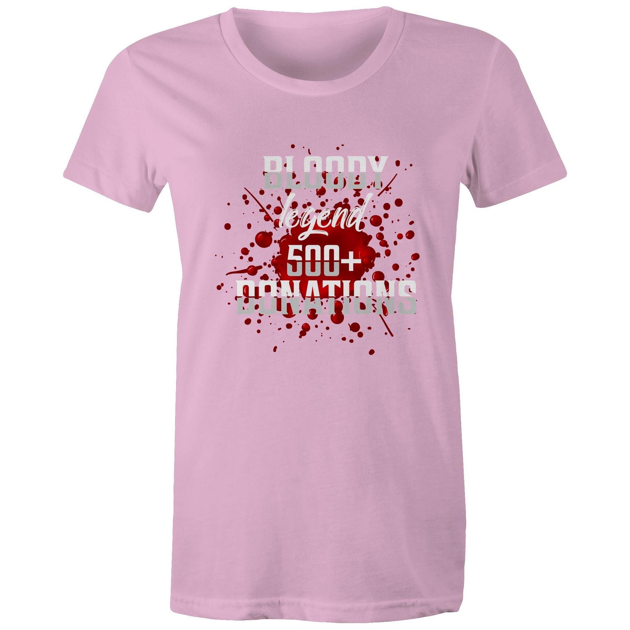 500+ Donations - Women's Maple Tee - Blood Donation Tees