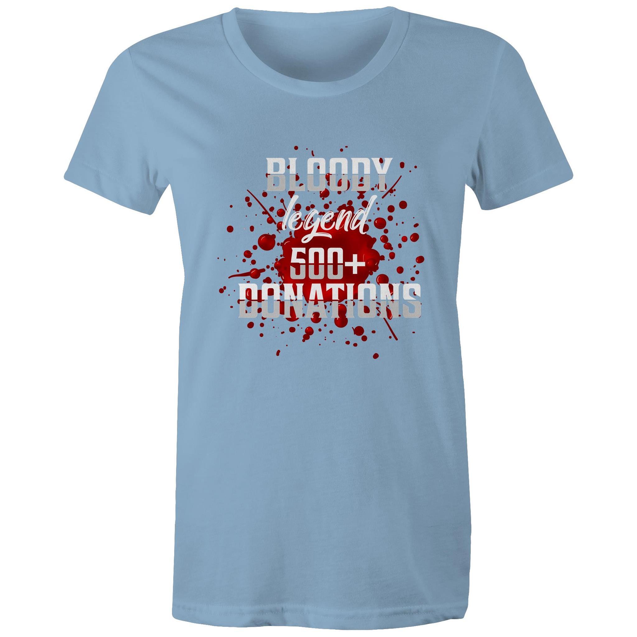 500+ Donations - Women's Maple Tee - Blood Donation Tees