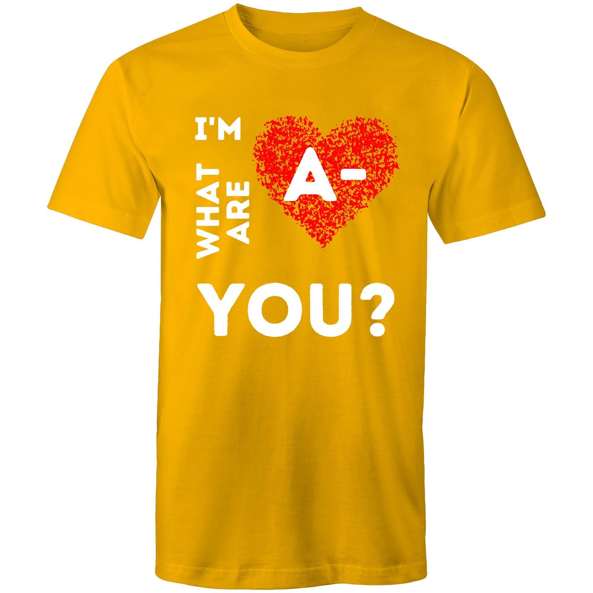 A- Blood Type - Men's T-Shirt - Blood Donation Tees