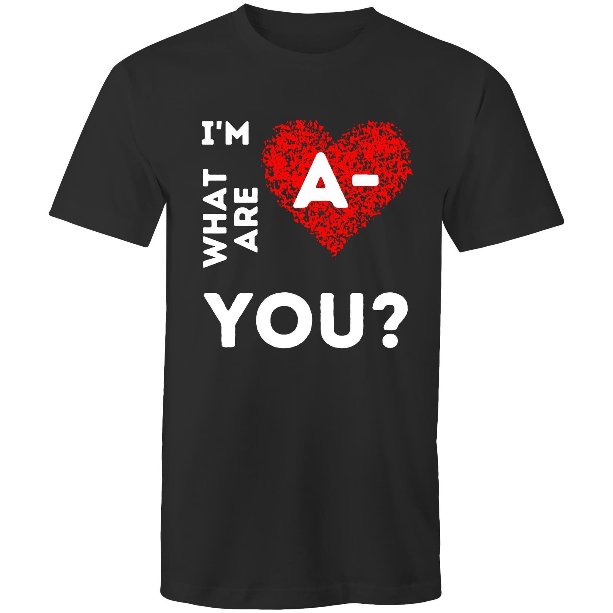 A- Blood Type - Men's T-Shirt - Blood Donation Tees