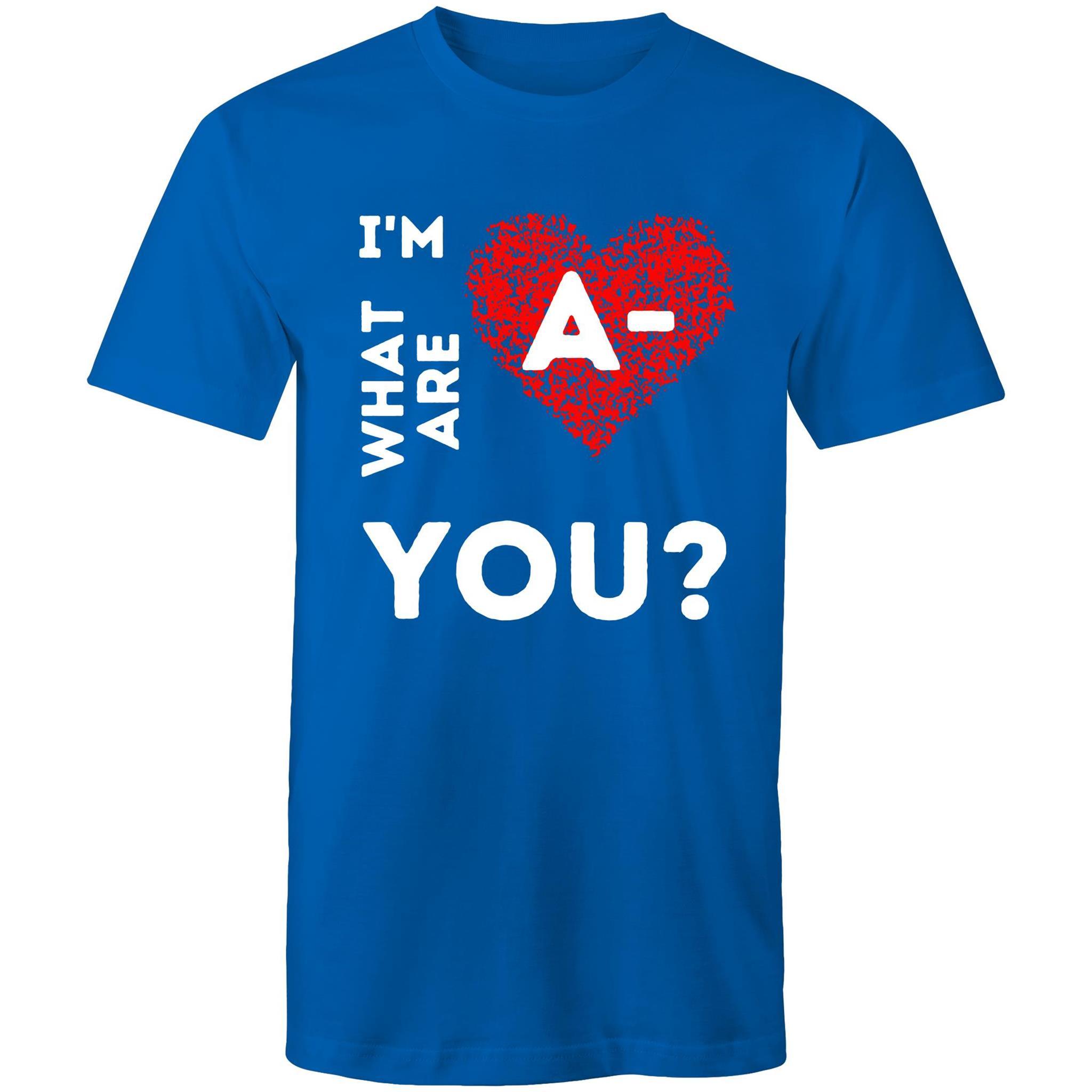 A- Blood Type - Men's T-Shirt - Blood Donation Tees