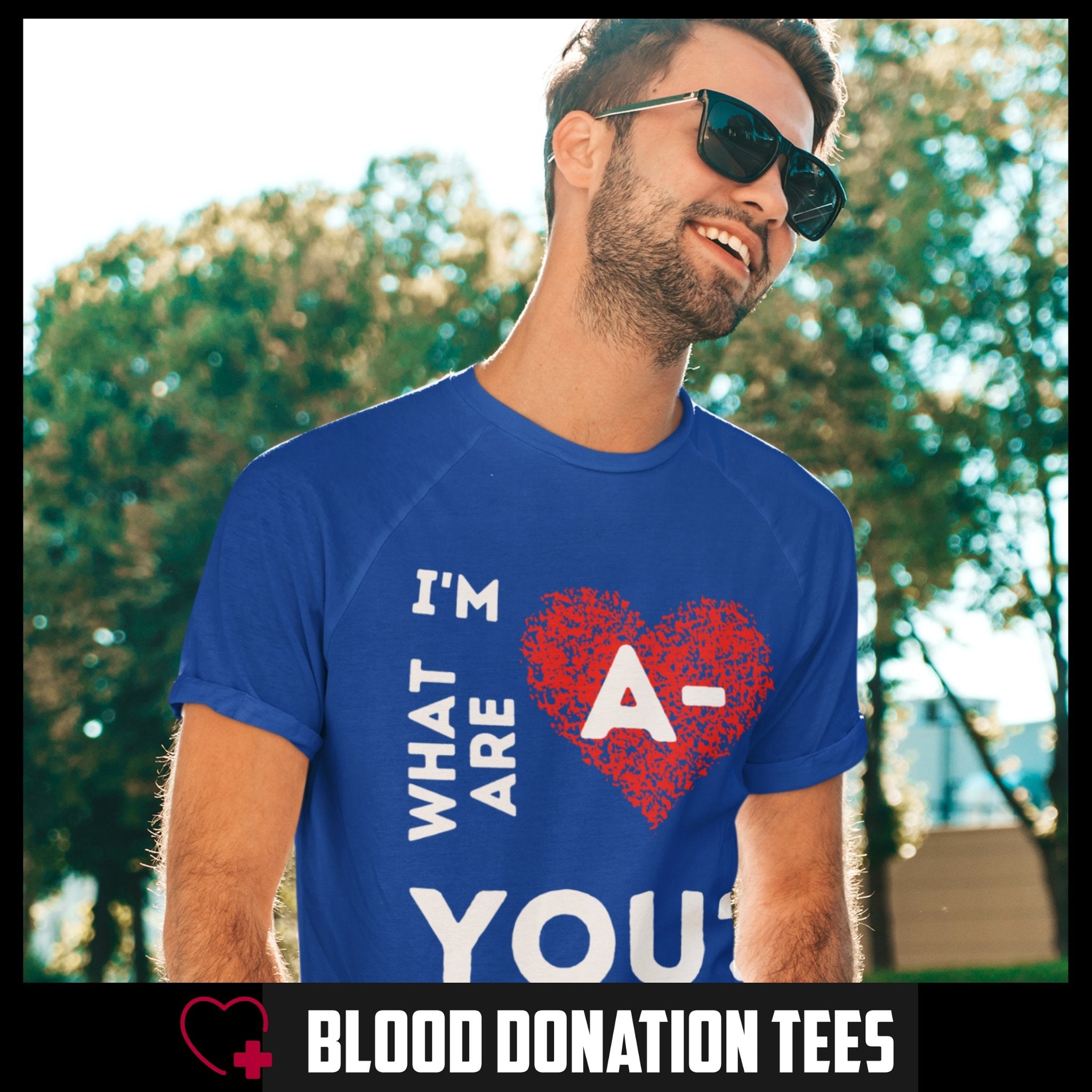 A- Blood Type - Men's T-Shirt - Blood Donation Tees