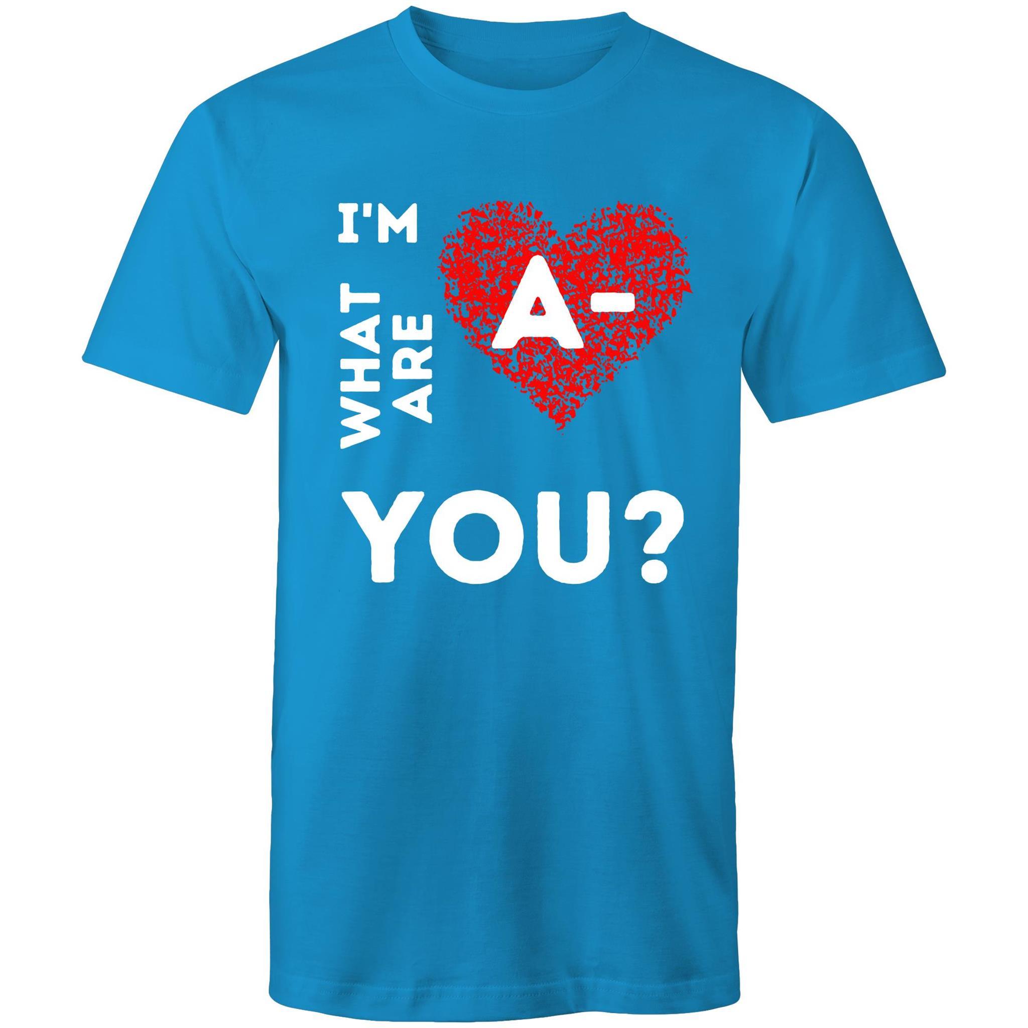 A- Blood Type - Men's T-Shirt - Blood Donation Tees