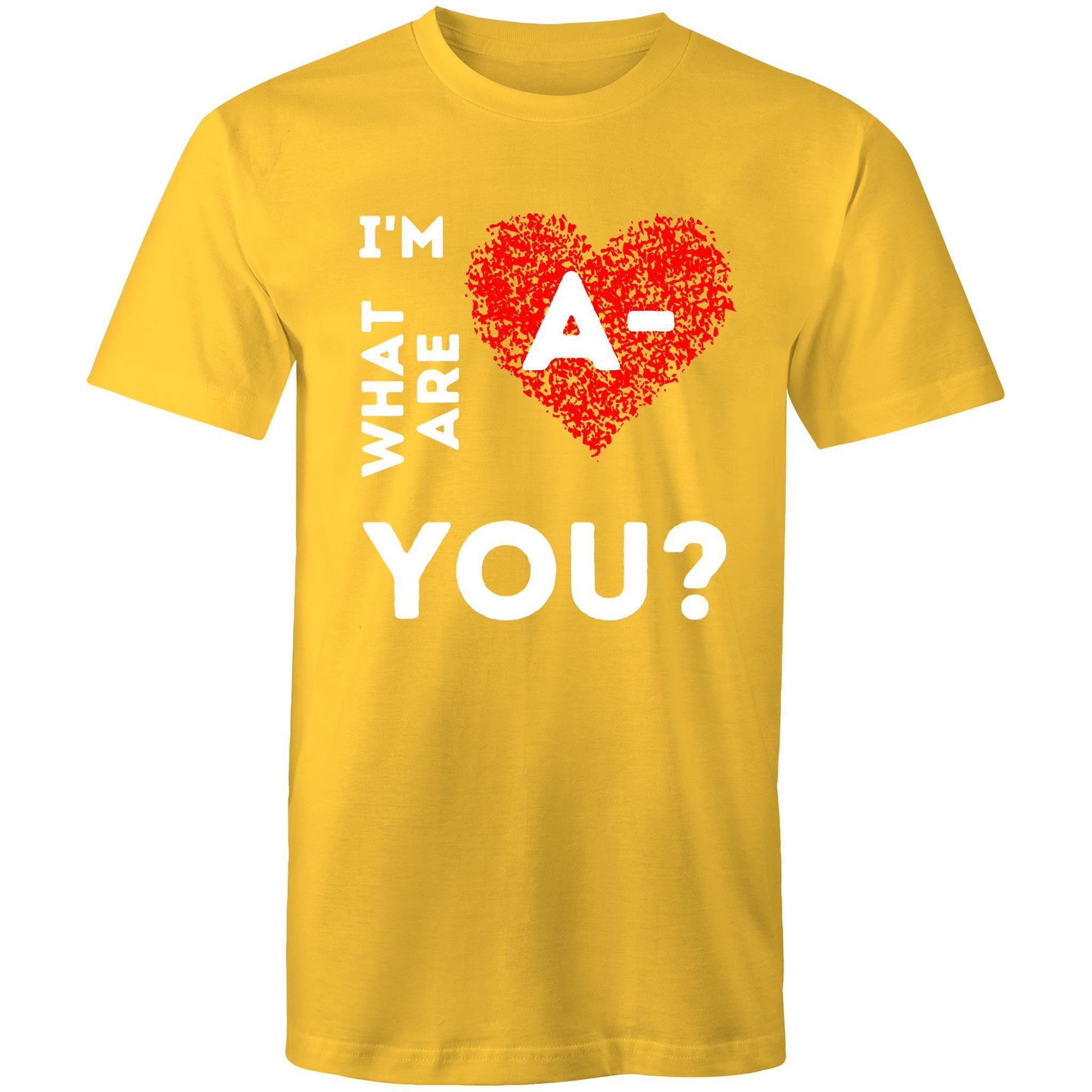 A- Blood Type - Men's T-Shirt - Blood Donation Tees
