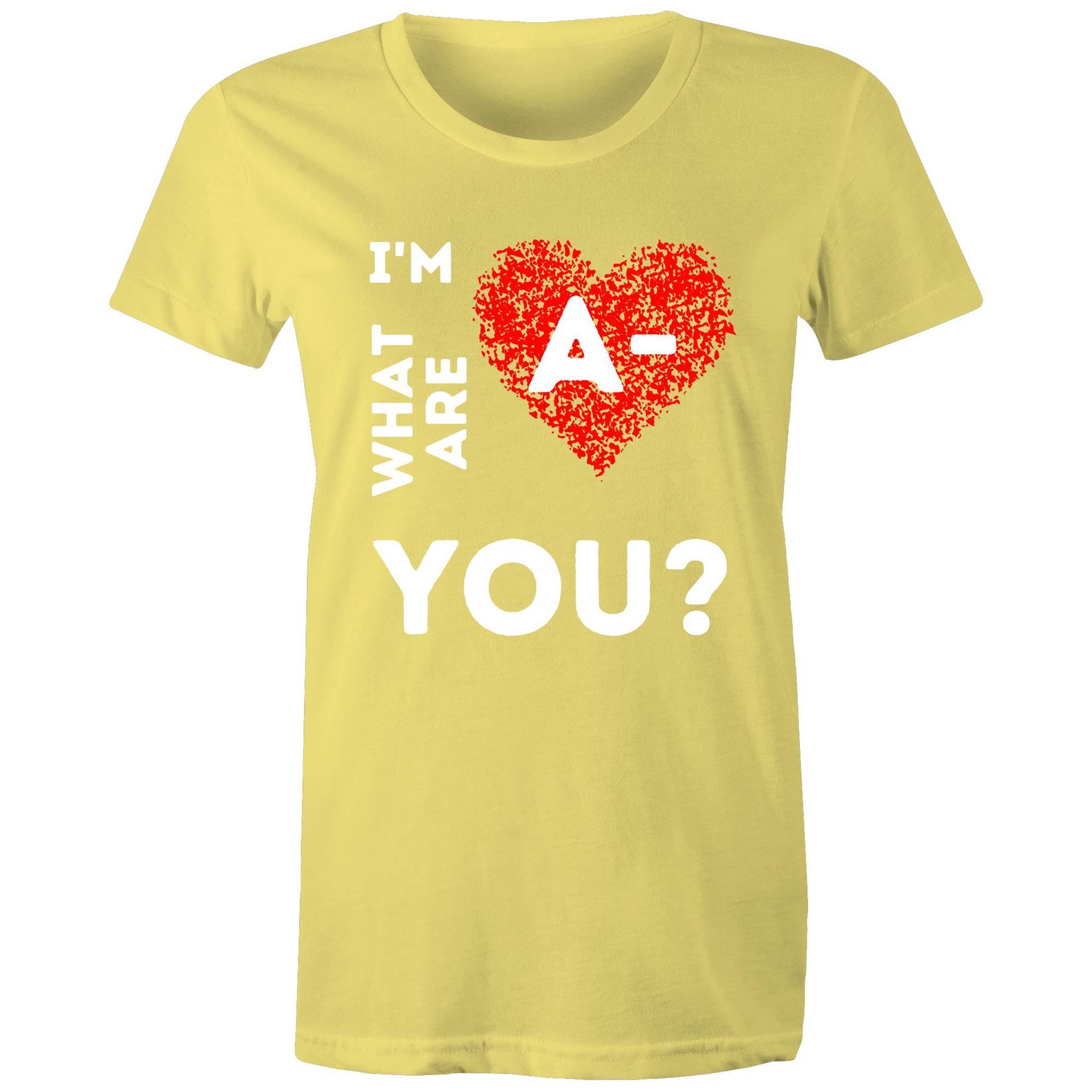 A- Blood type - Women's Maple Tee - Blood Donation Tees