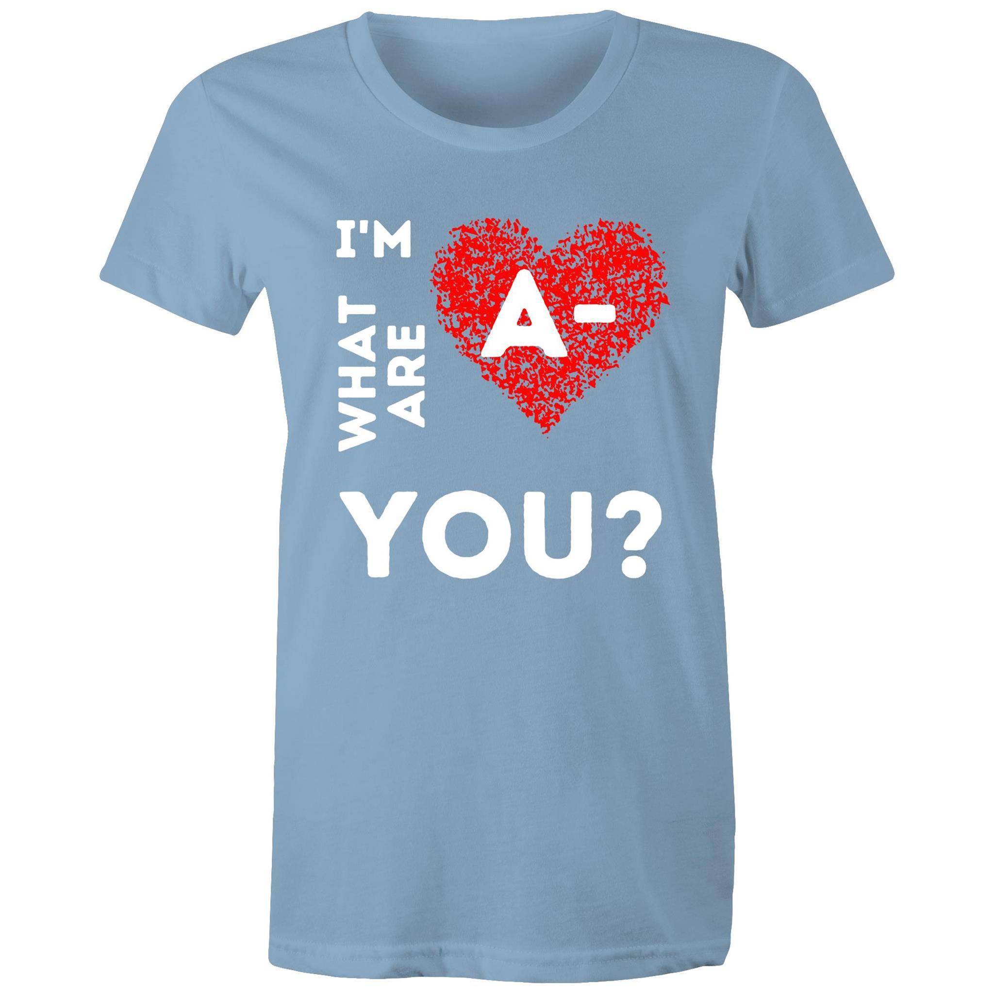 A- Blood type - Women's Maple Tee - Blood Donation Tees