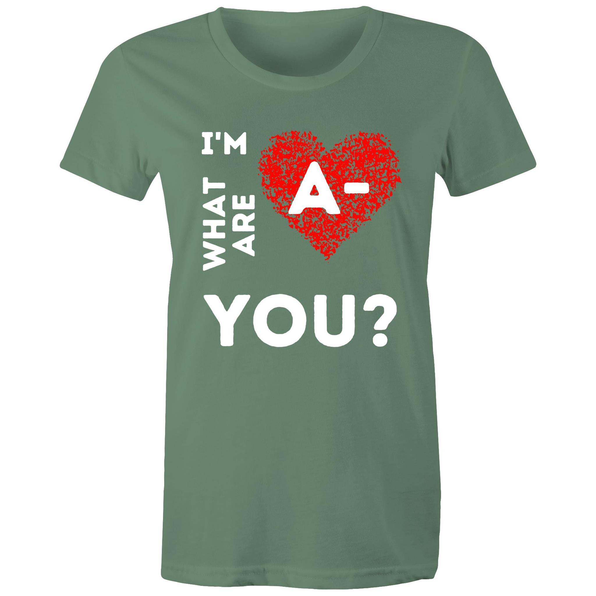 A- Blood type - Women's Maple Tee - Blood Donation Tees
