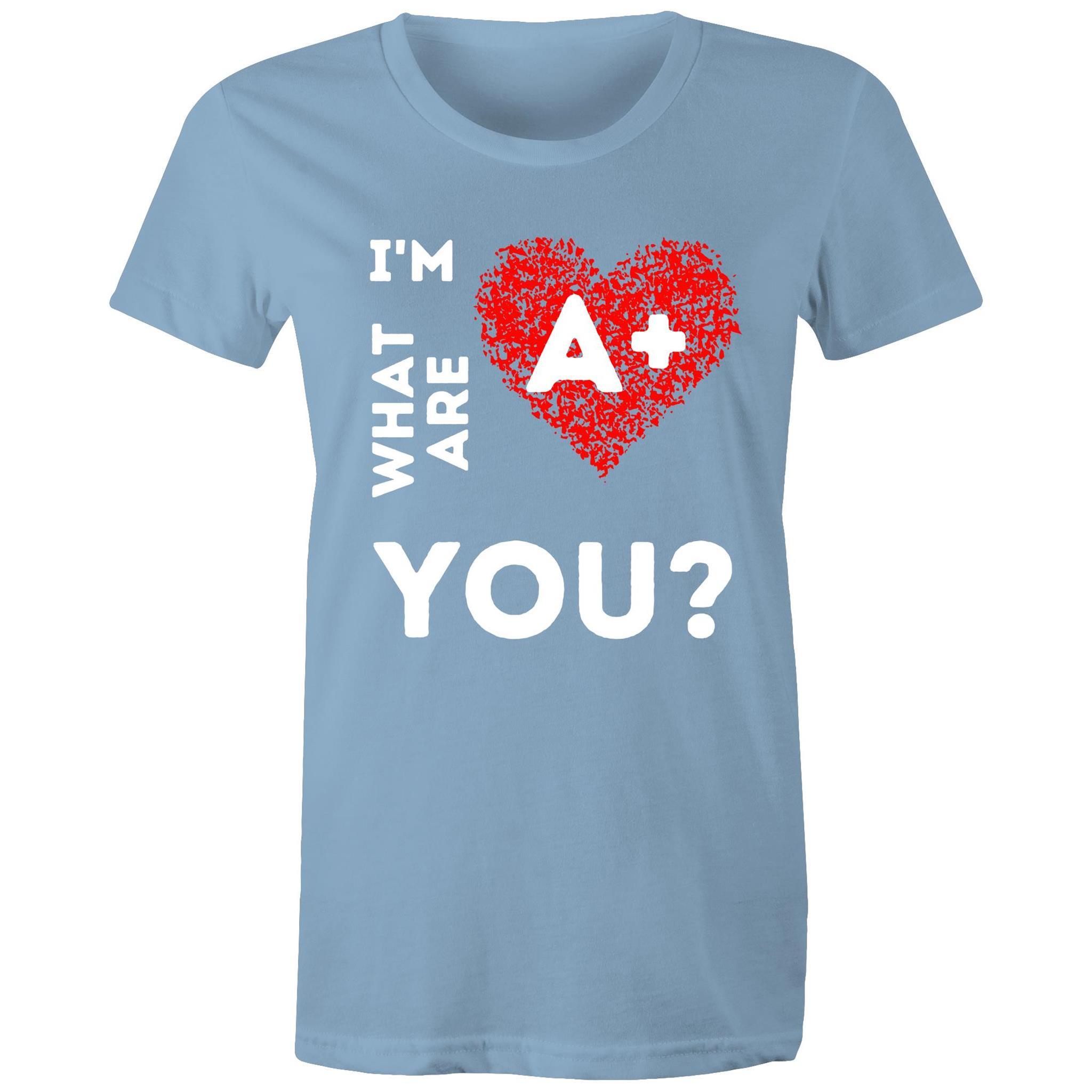 A+ Blood type - Women's Maple Tee - Blood Donation Tees