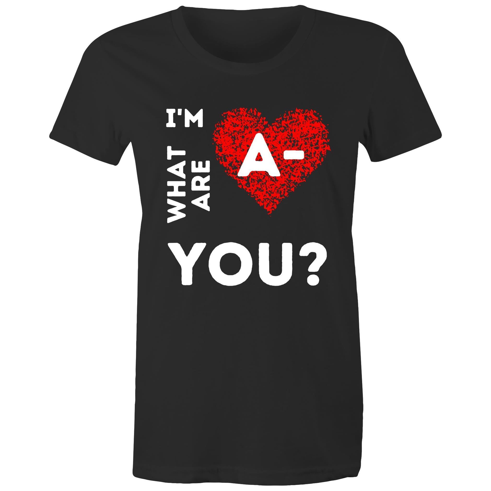 A- Blood type - Women's Maple Tee - Blood Donation Tees