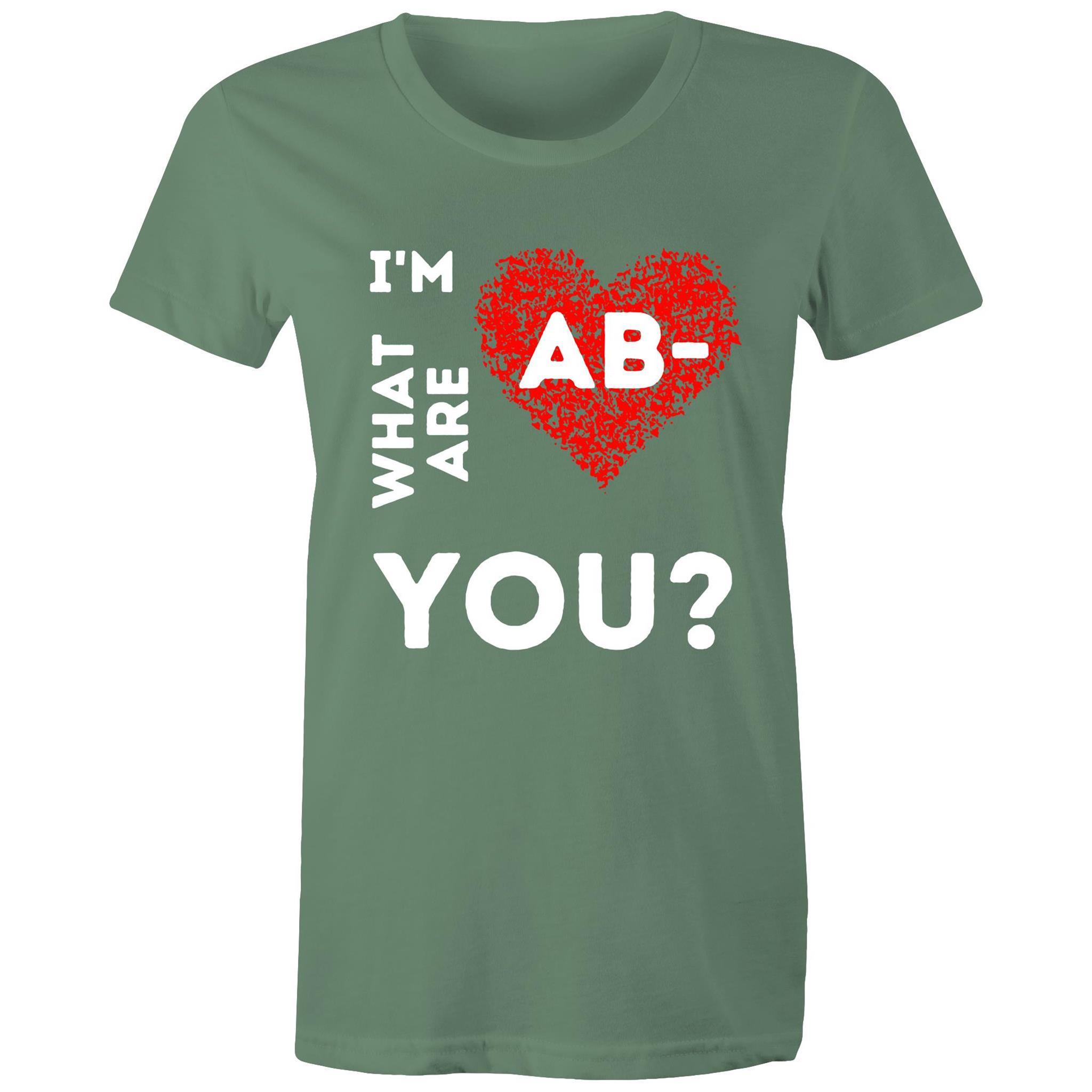 AB- Blood type - Women's Maple Tee - Blood Donation Tees