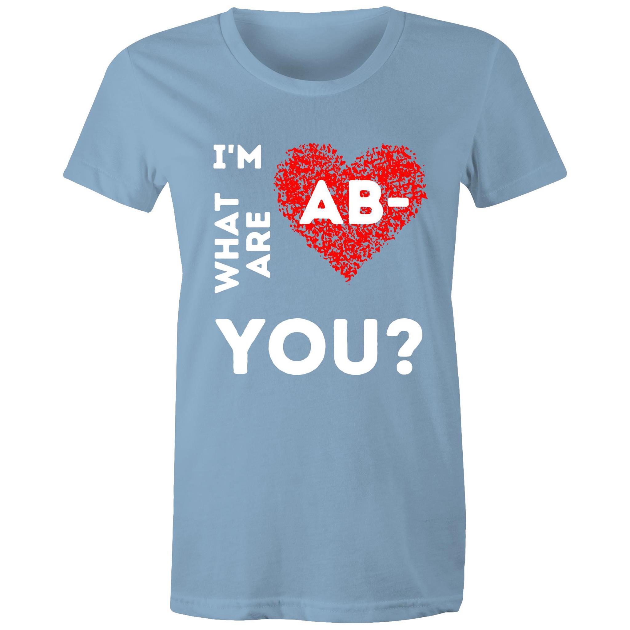 AB- Blood type - Women's Maple Tee - Blood Donation Tees