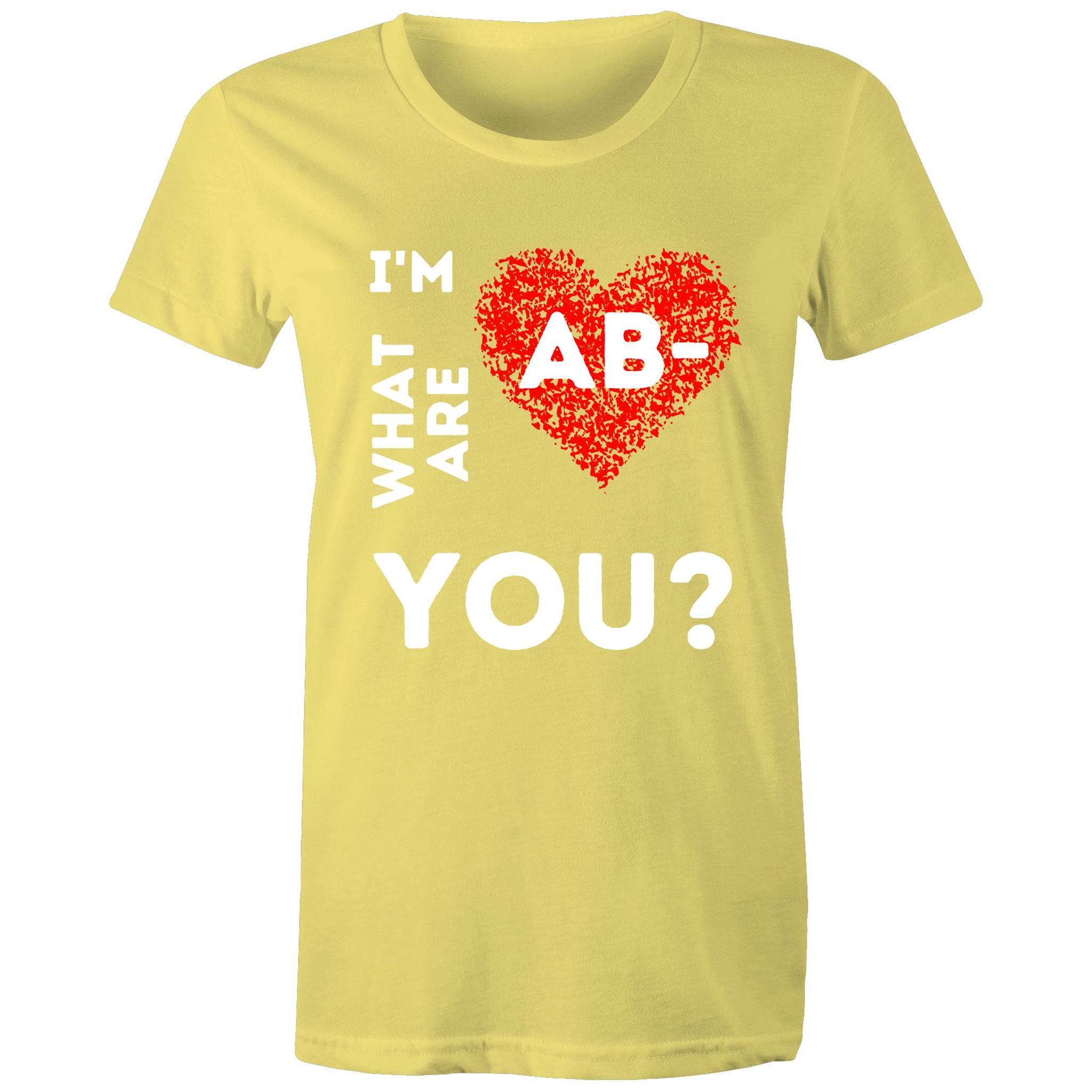 AB- Blood type - Women's Maple Tee - Blood Donation Tees