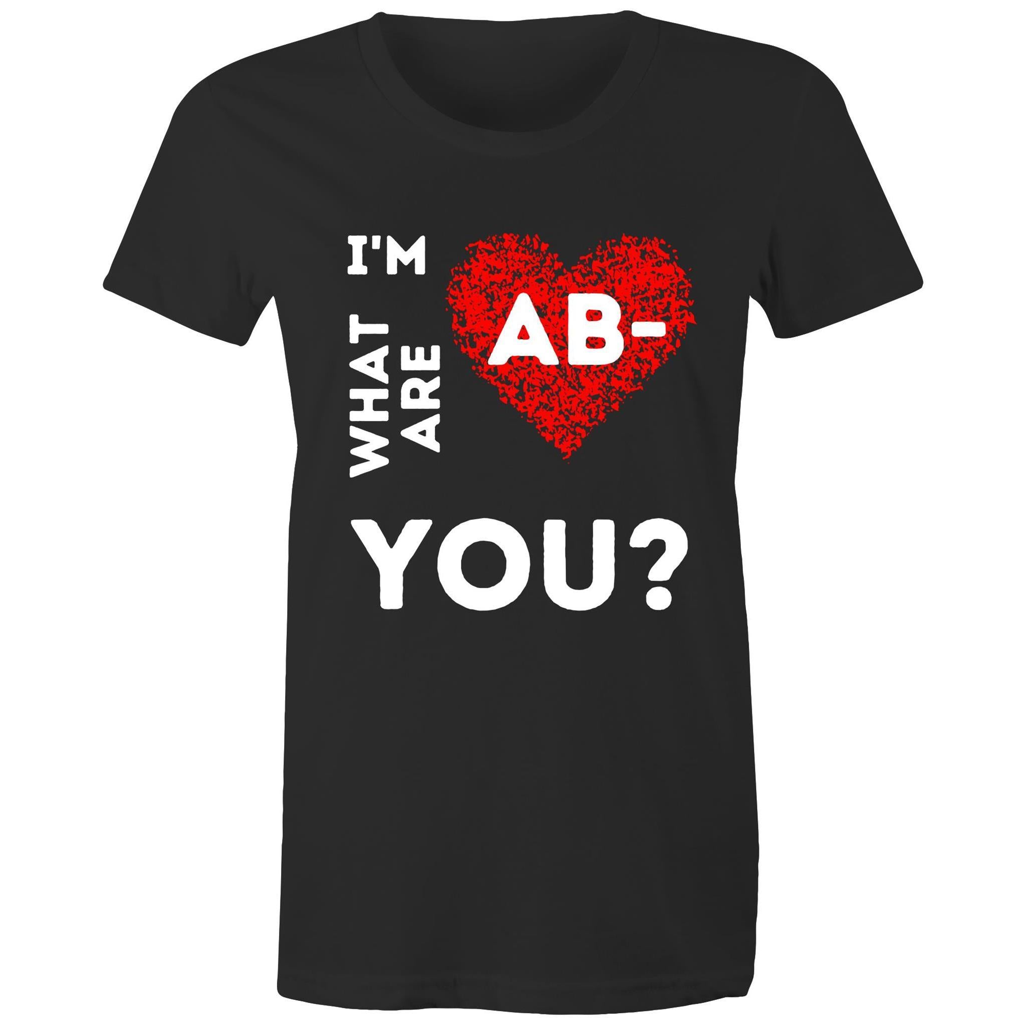 AB- Blood type - Women's Maple Tee - Blood Donation Tees