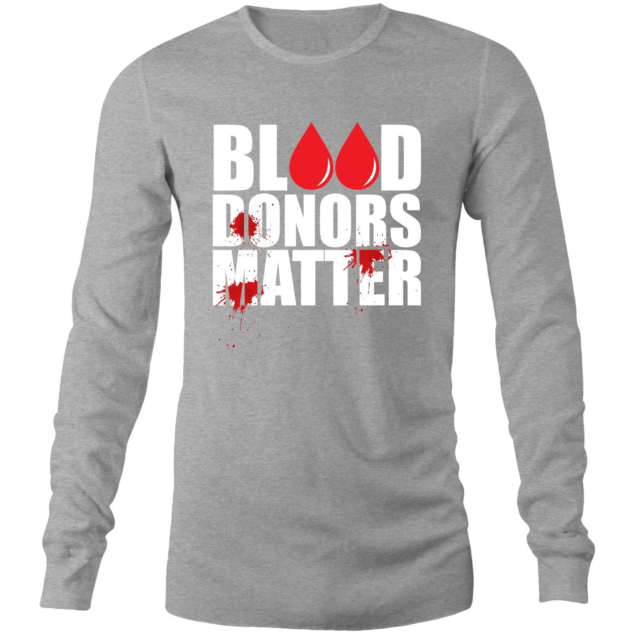 AS Colour Base - Mens Long Sleeve T-Shirt - Blood Donation Tees