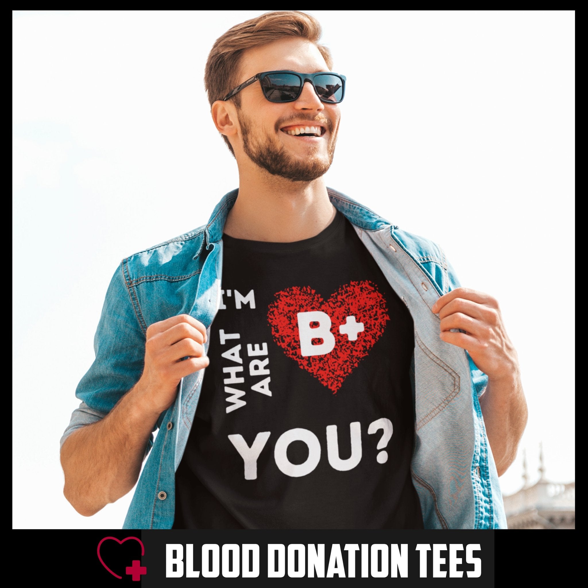 B+ Blood type - Men's T-Shirt - Blood Donation Tees