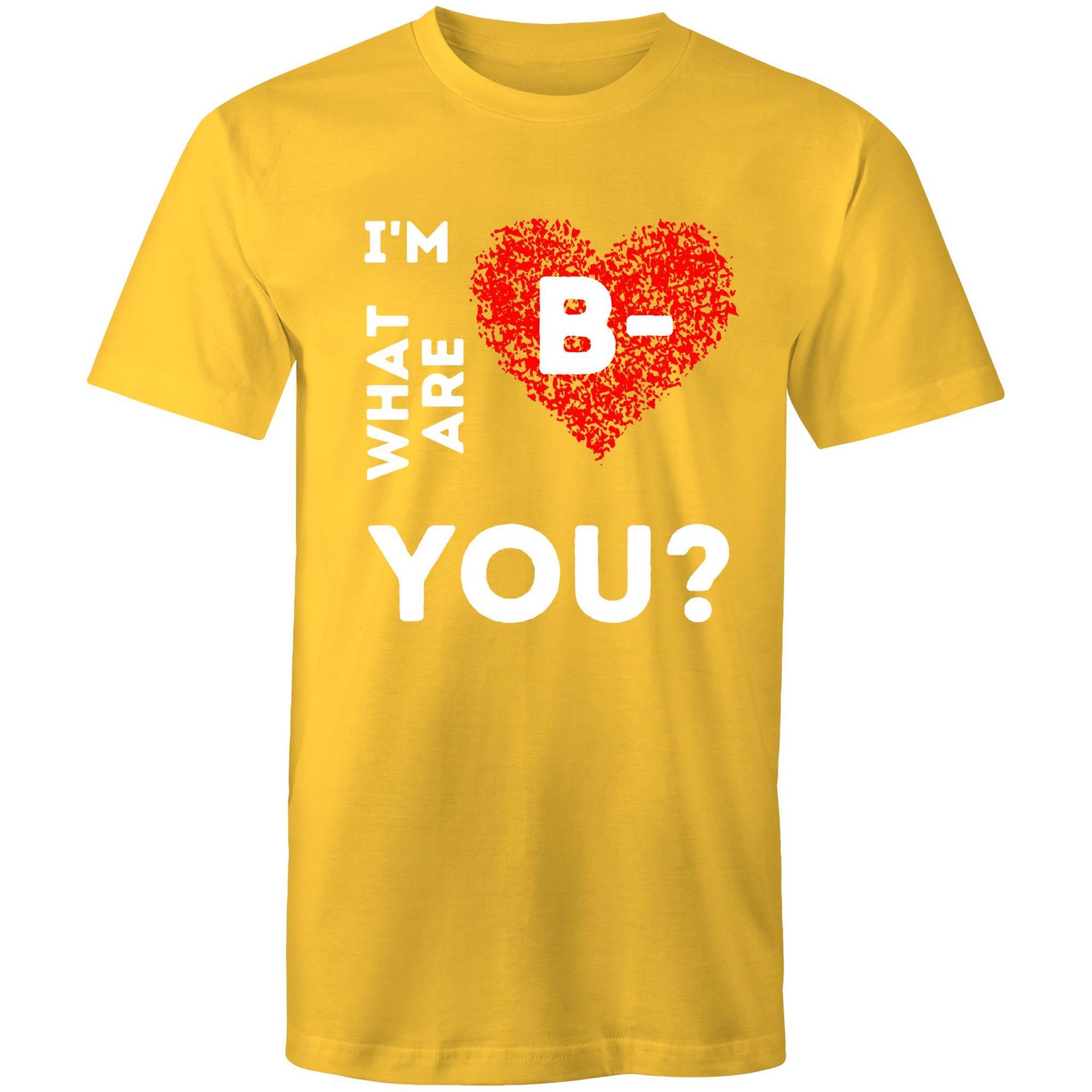 B- Blood Type - Men's T-Shirt - Blood Donation Tees
