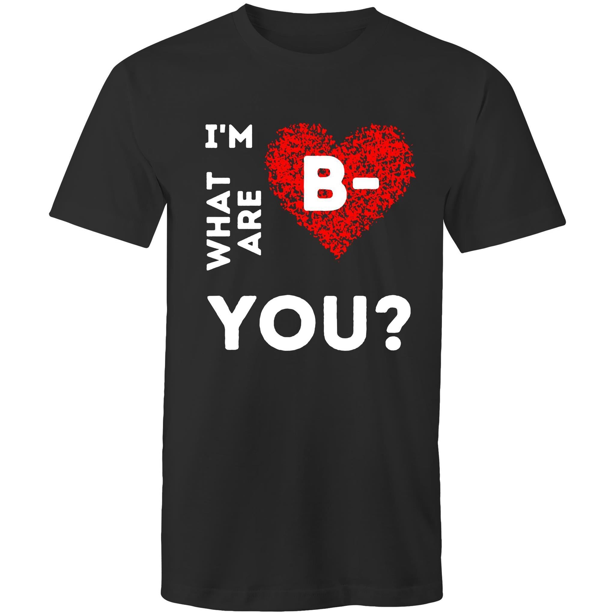 B- Blood Type - Men's T-Shirt - Blood Donation Tees
