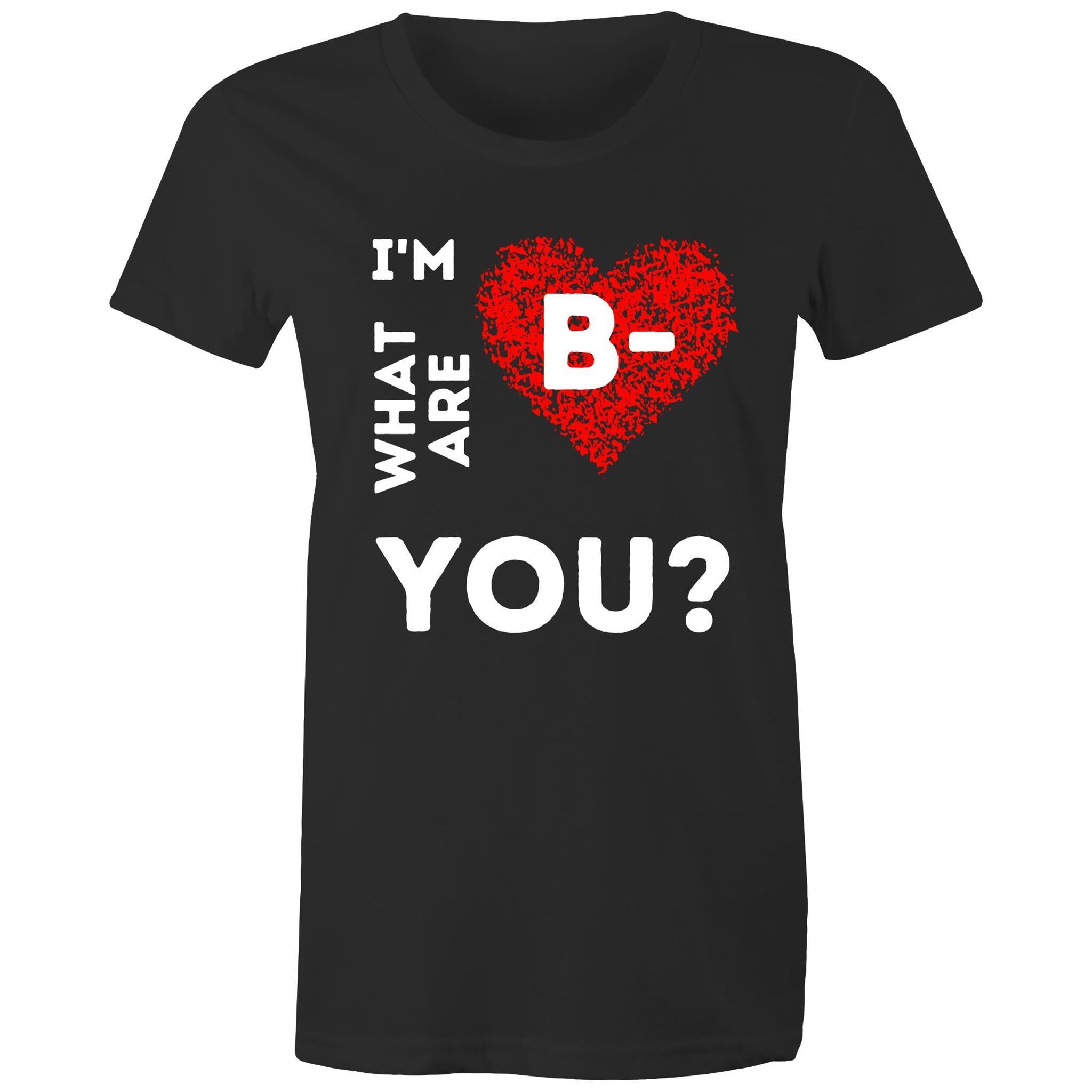B- Blood type - Women's Maple Tee - Blood Donation Tees