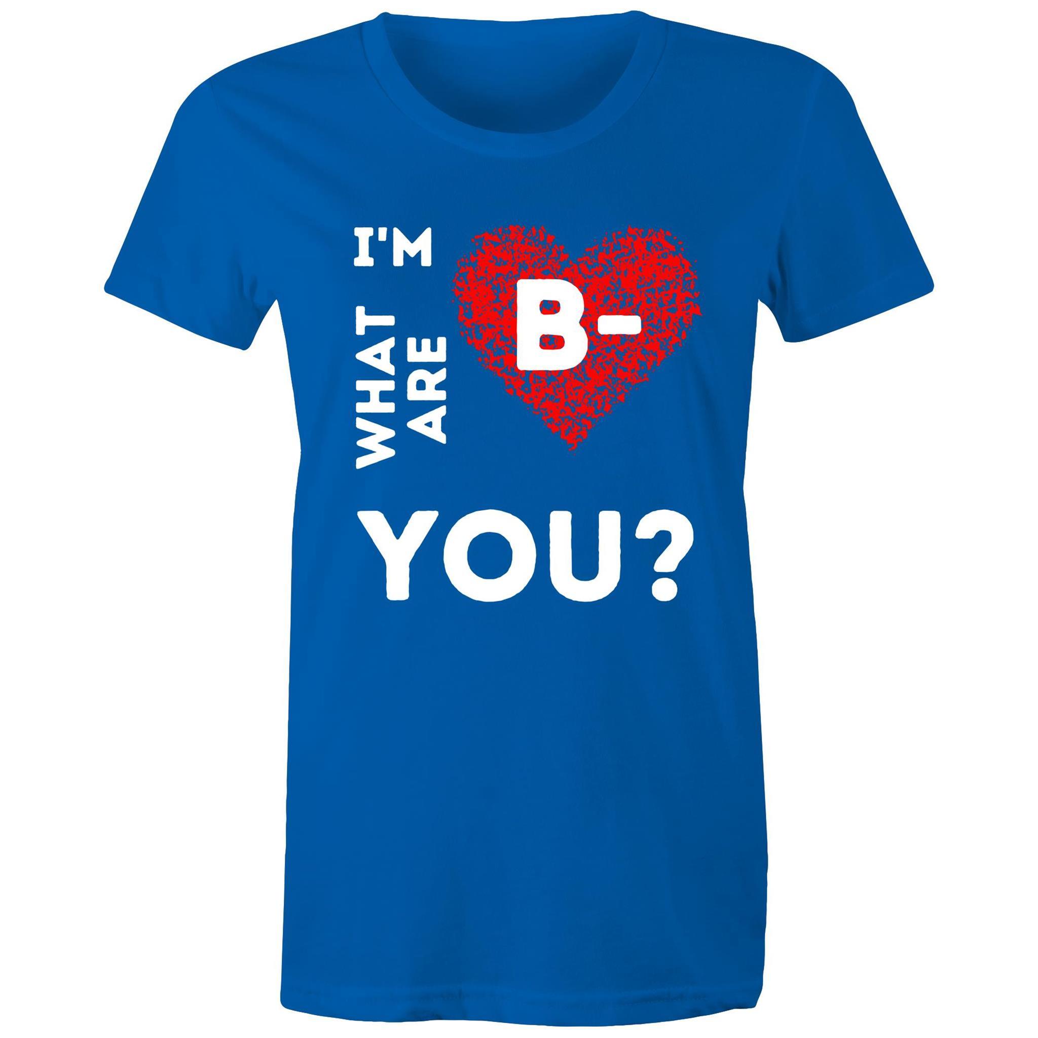 B- Blood type - Women's Maple Tee - Blood Donation Tees