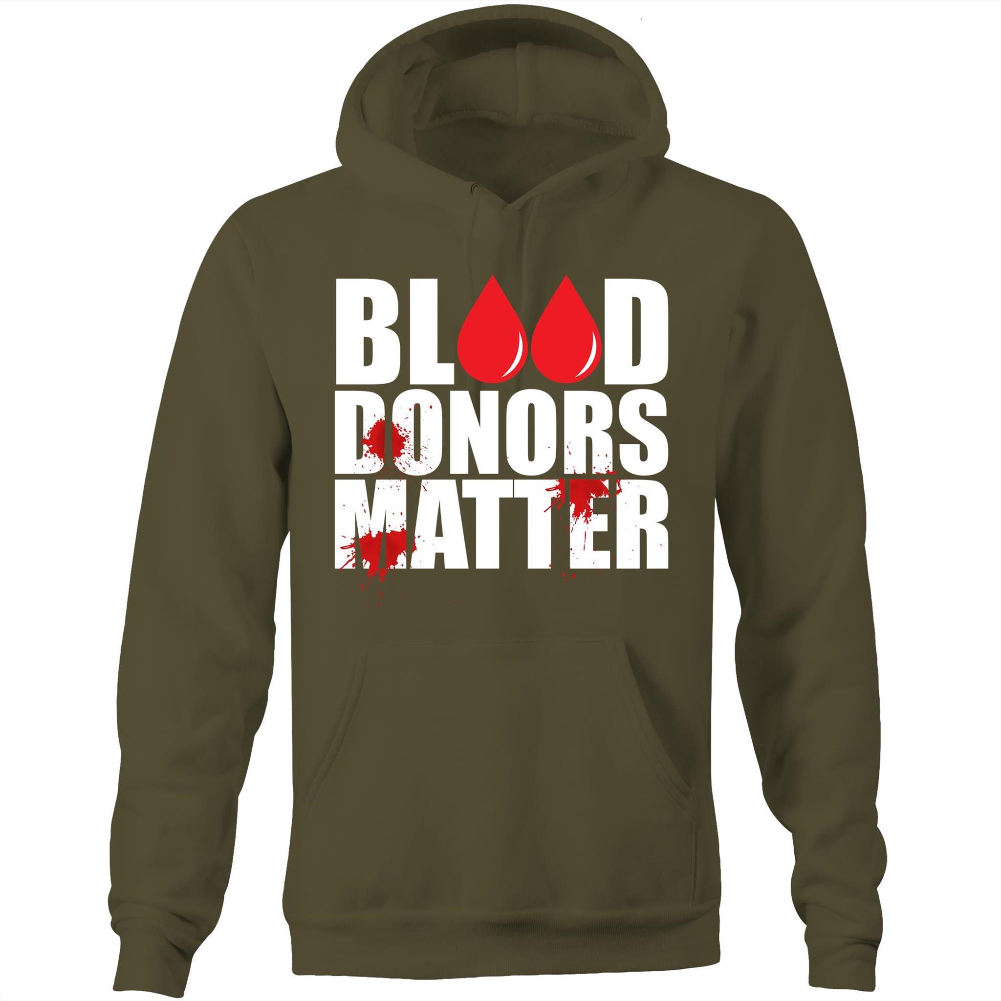 Blood Donors Matter - Unisex Pocket Hoodie Sweatshirt - Blood Donation Tees