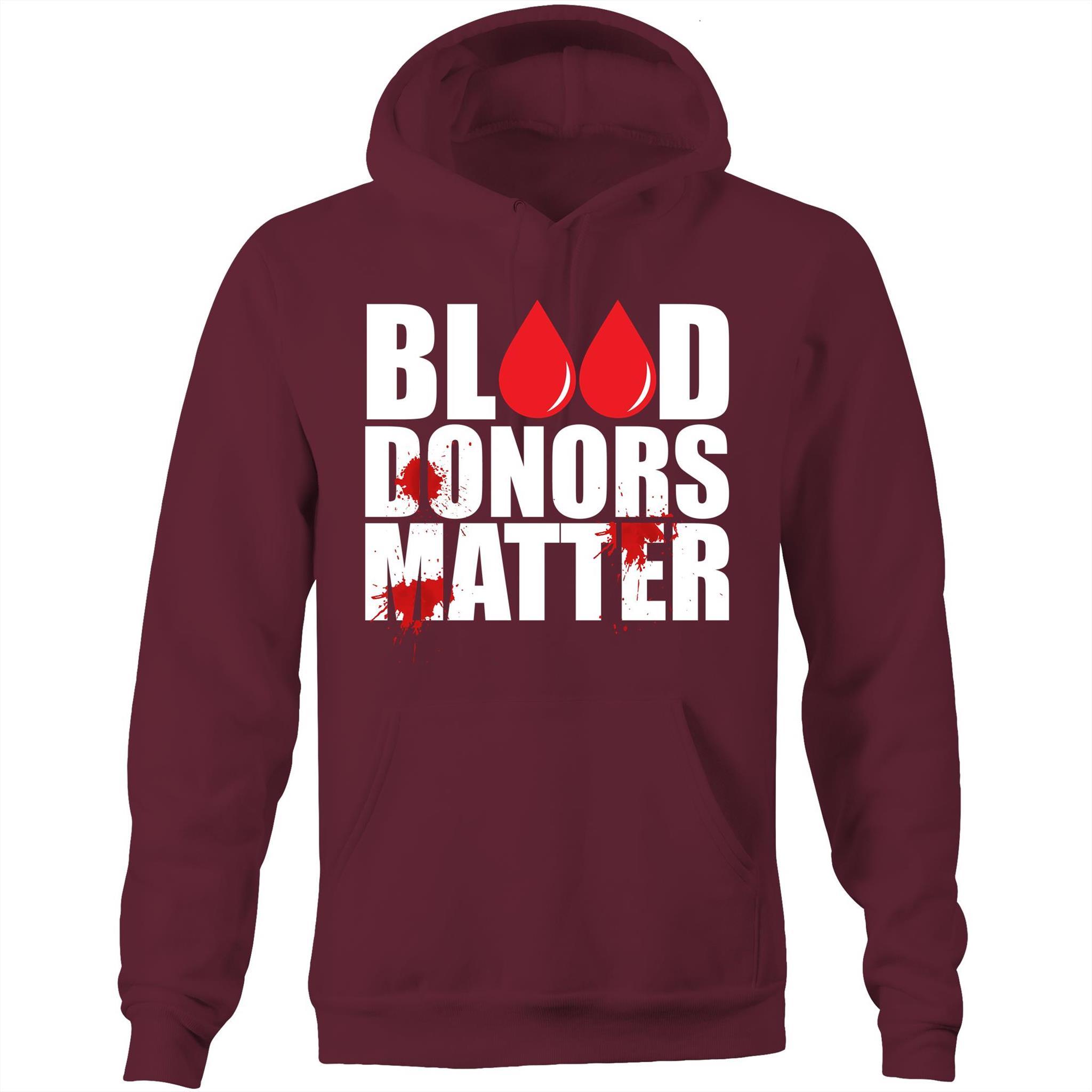 Blood Donors Matter - Unisex Pocket Hoodie Sweatshirt - Blood Donation Tees