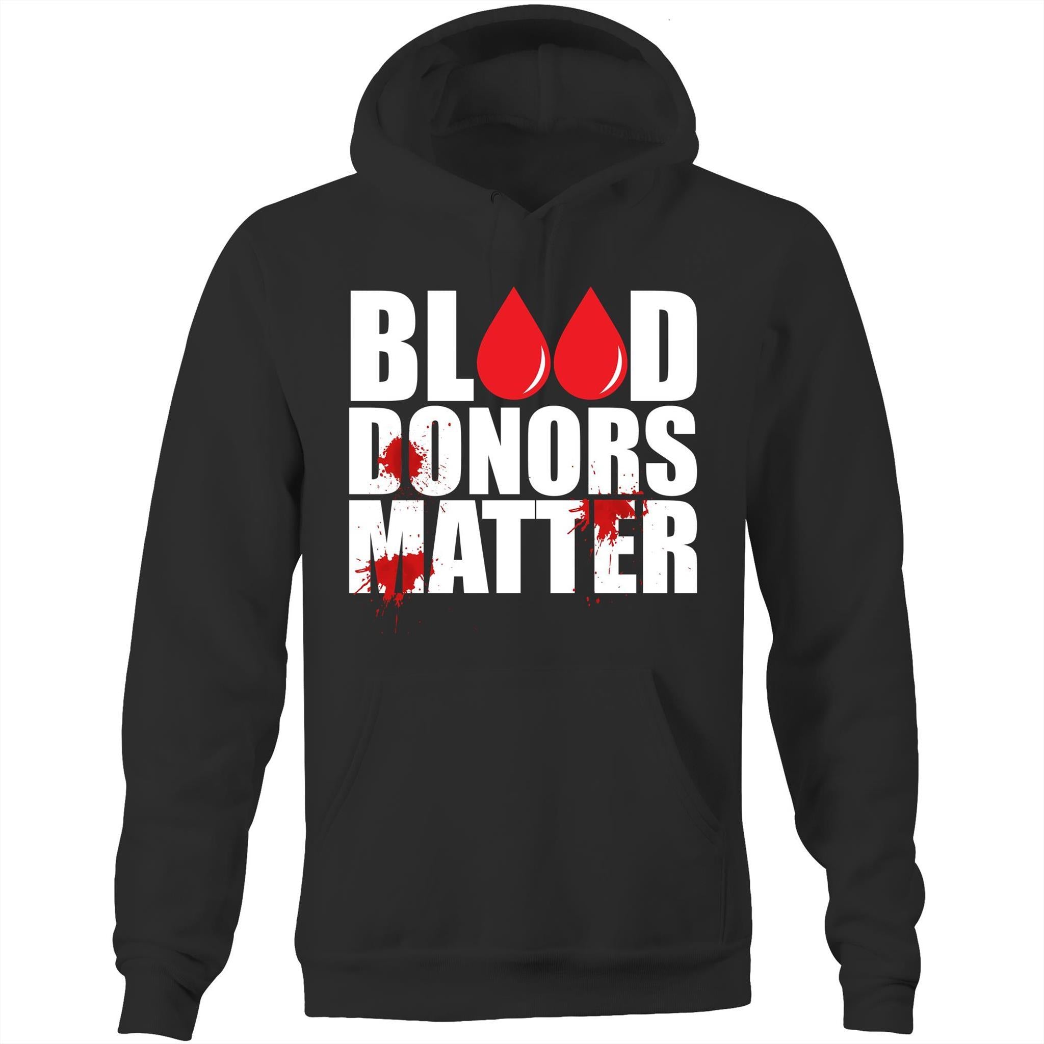 Blood Donors Matter - Unisex Pocket Hoodie Sweatshirt - Blood Donation Tees