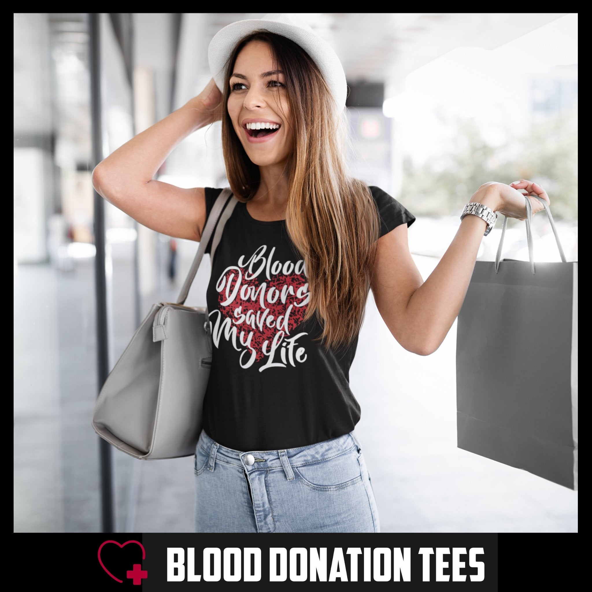 Blood Donors Saved My Life - Women's Maple Tee - Blood Donation Tees