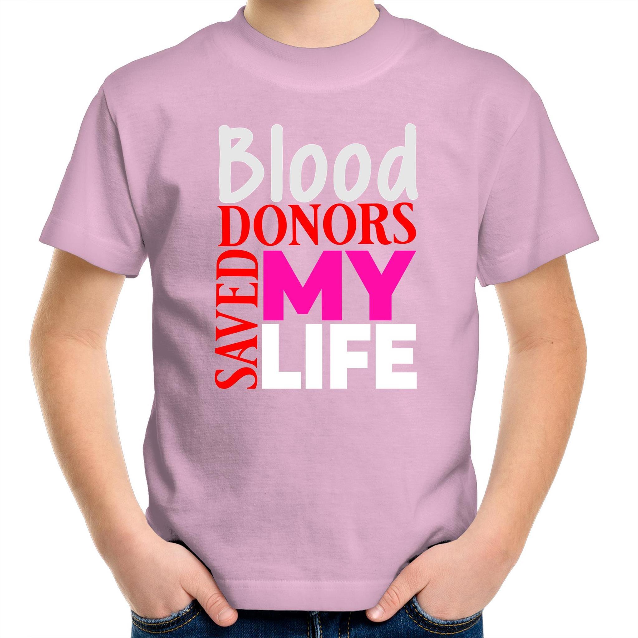 Blood Donors Saves My Life - Kid's Youth Crew T-Shirt - Blood Donation Tees