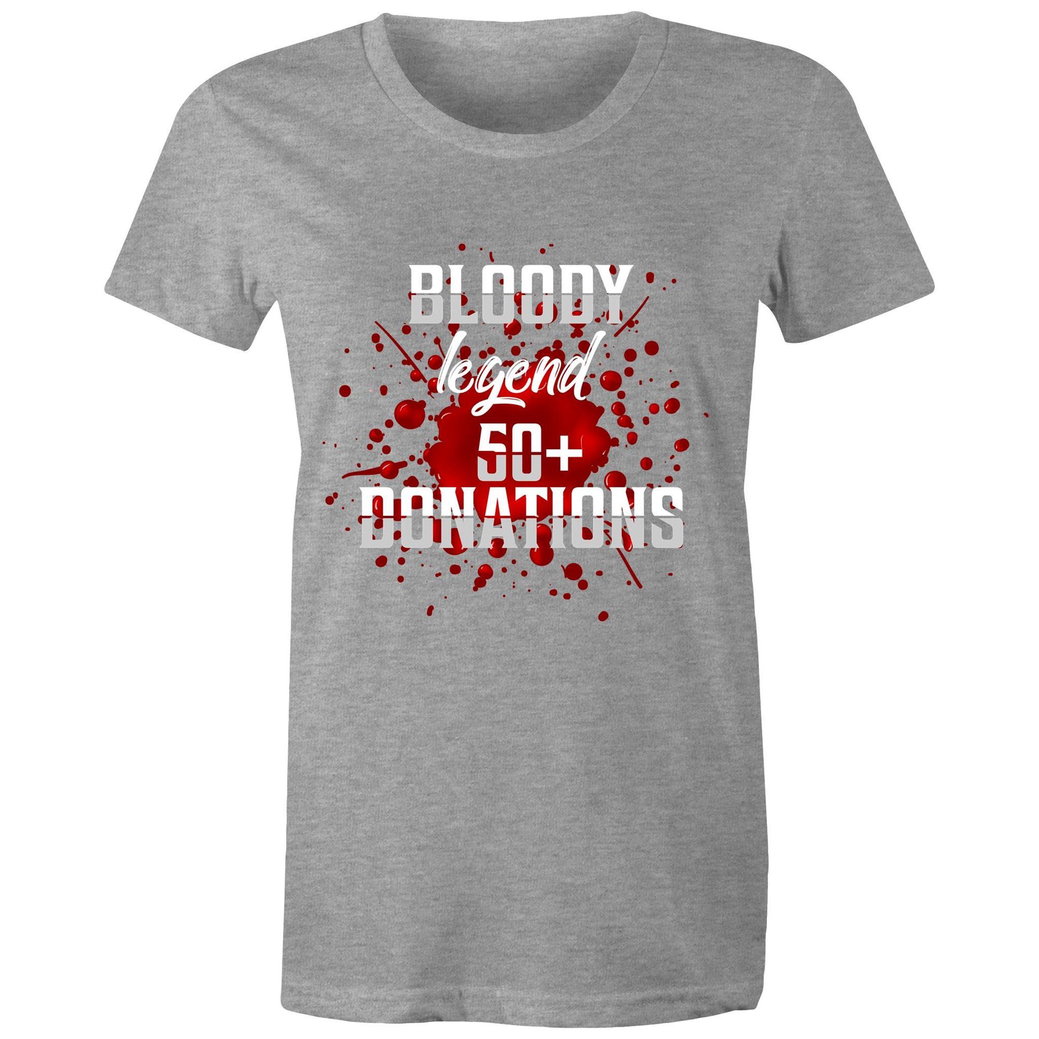Blood Legend 50+ Donations - Women's Maple Tee - Blood Donation Tees