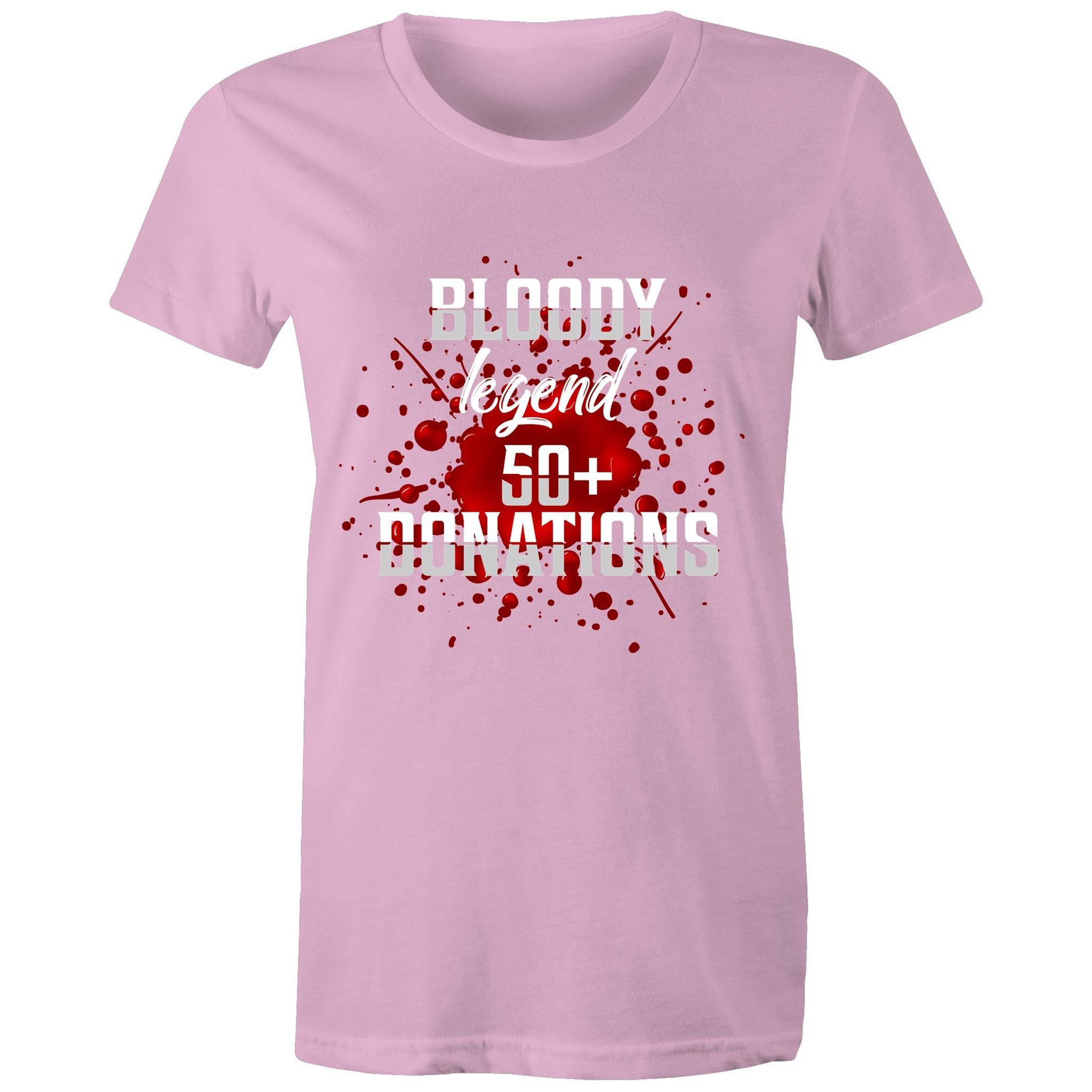 Blood Legend 50+ Donations - Women's Maple Tee - Blood Donation Tees