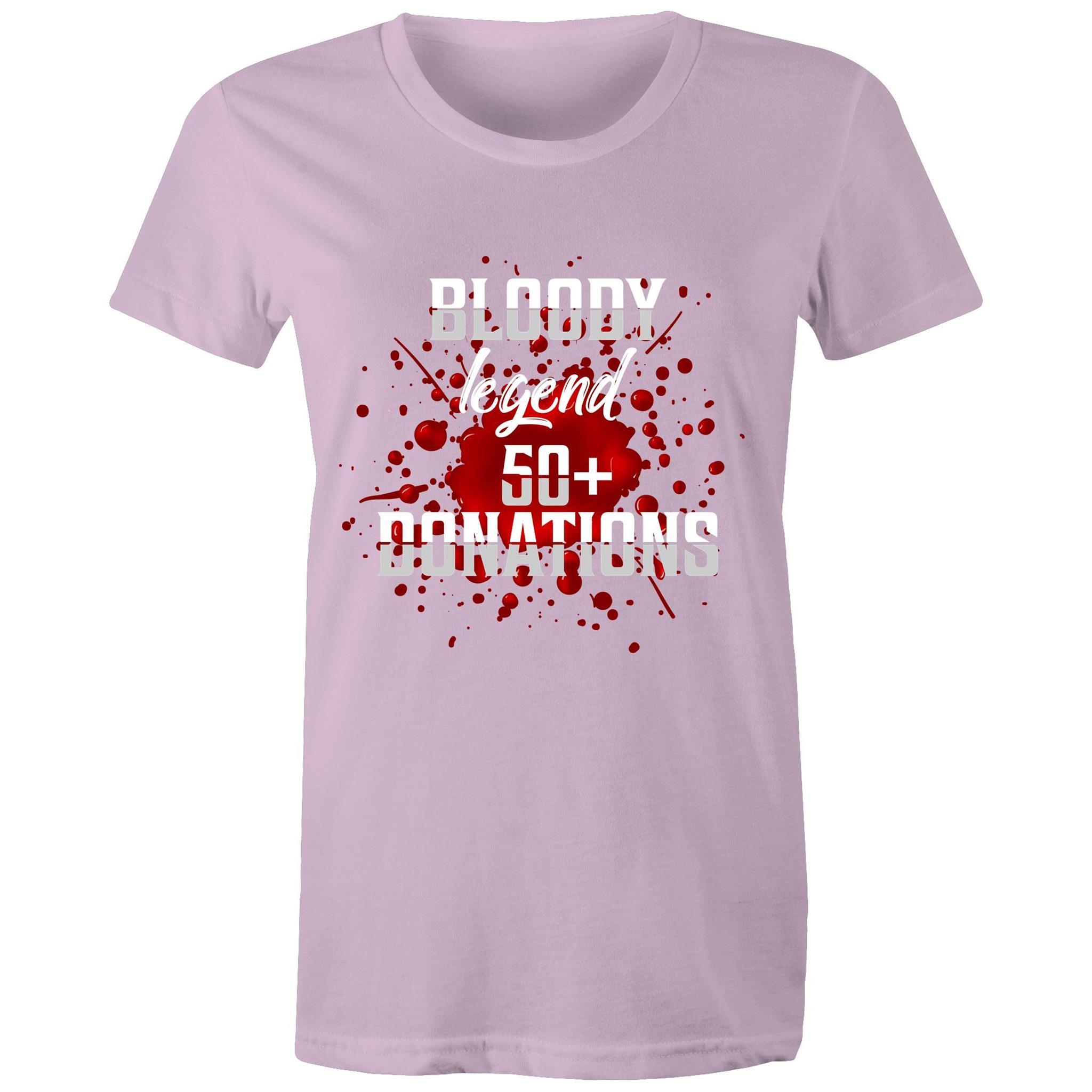 Blood Legend 50+ Donations - Women's Maple Tee - Blood Donation Tees