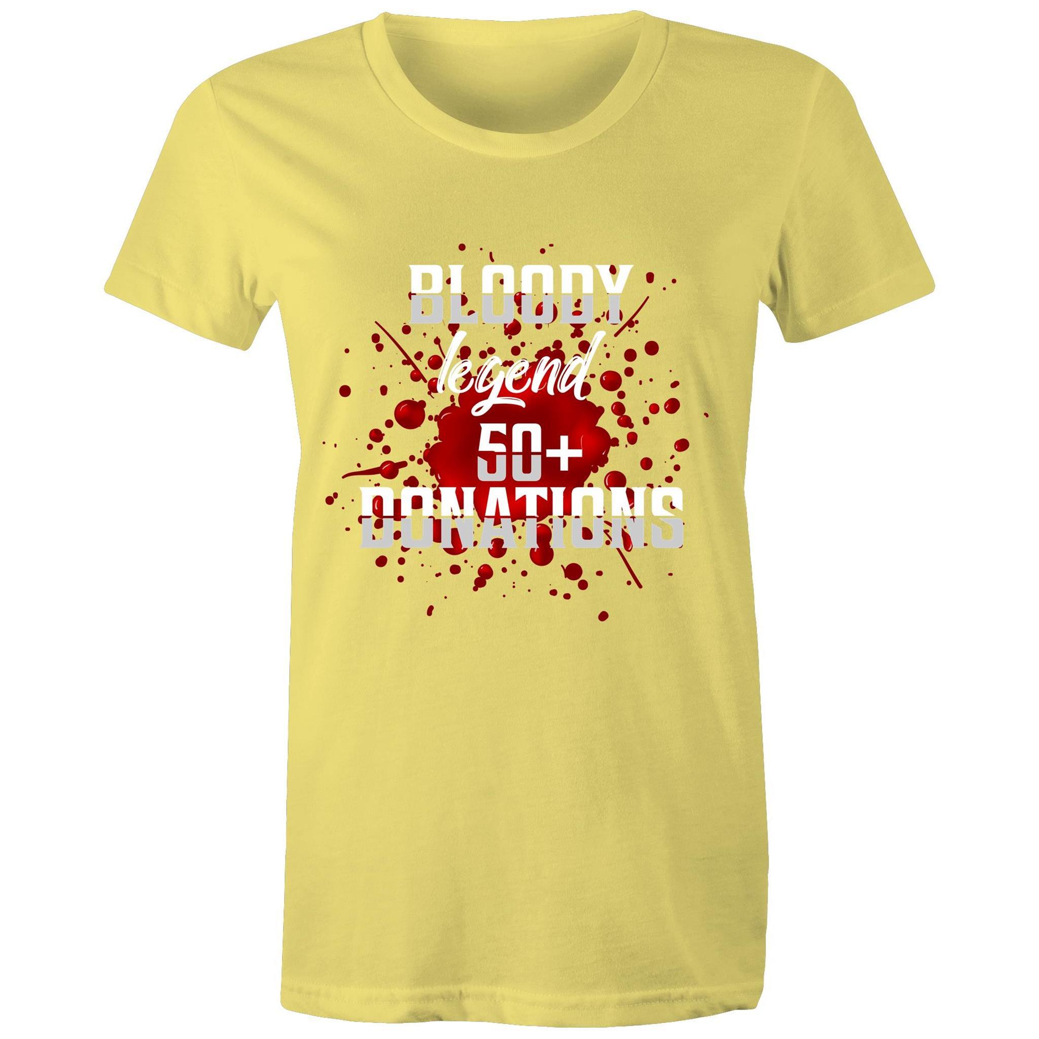 Blood Legend 50+ Donations - Women's Maple Tee - Blood Donation Tees