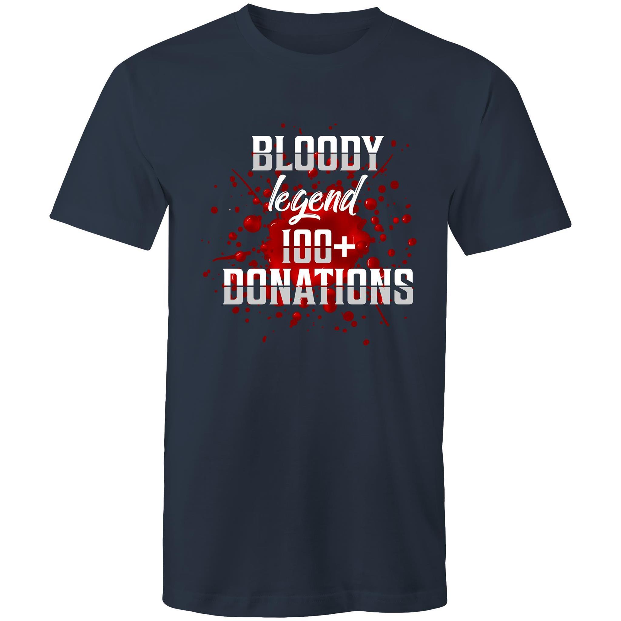 Bloody Legend 100+ Donations - Men's T-Shirt - Blood Donation Tees