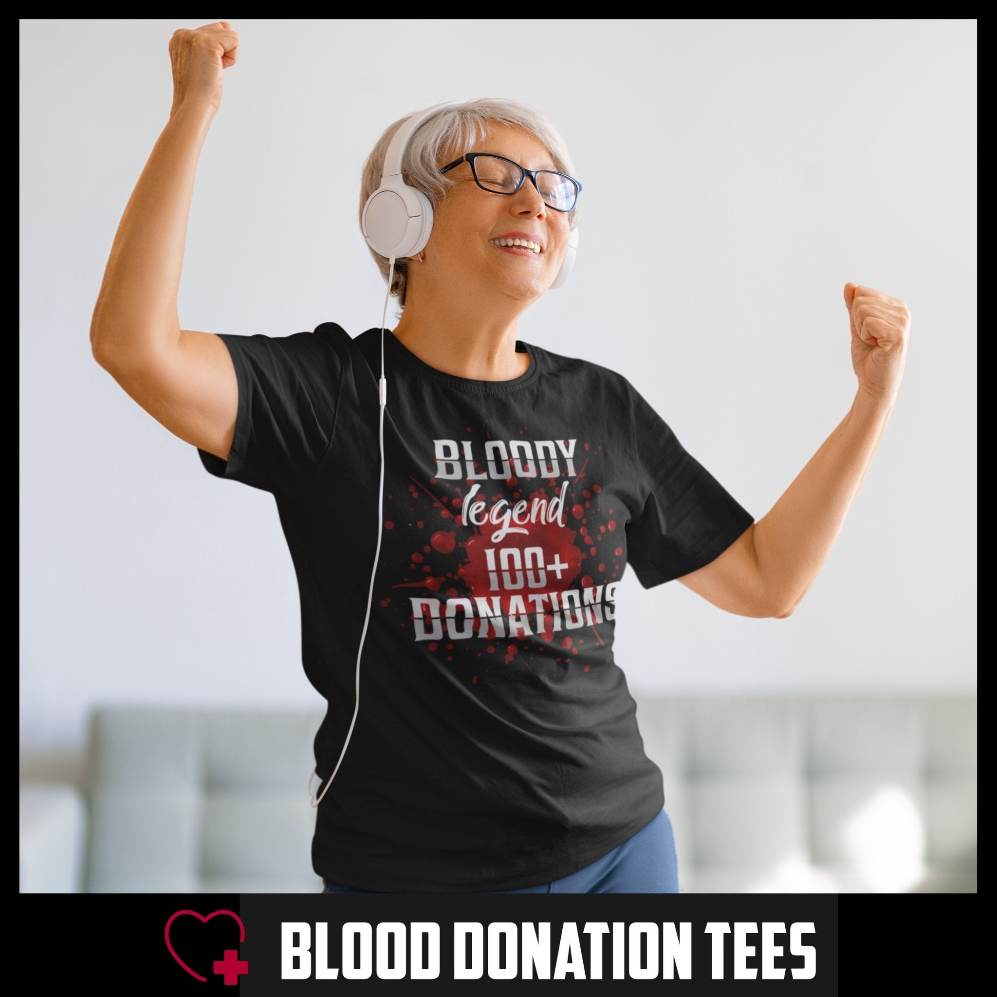 Bloody Legend 100+ Donations - Women's Maple Tee - Blood Donation Tees
