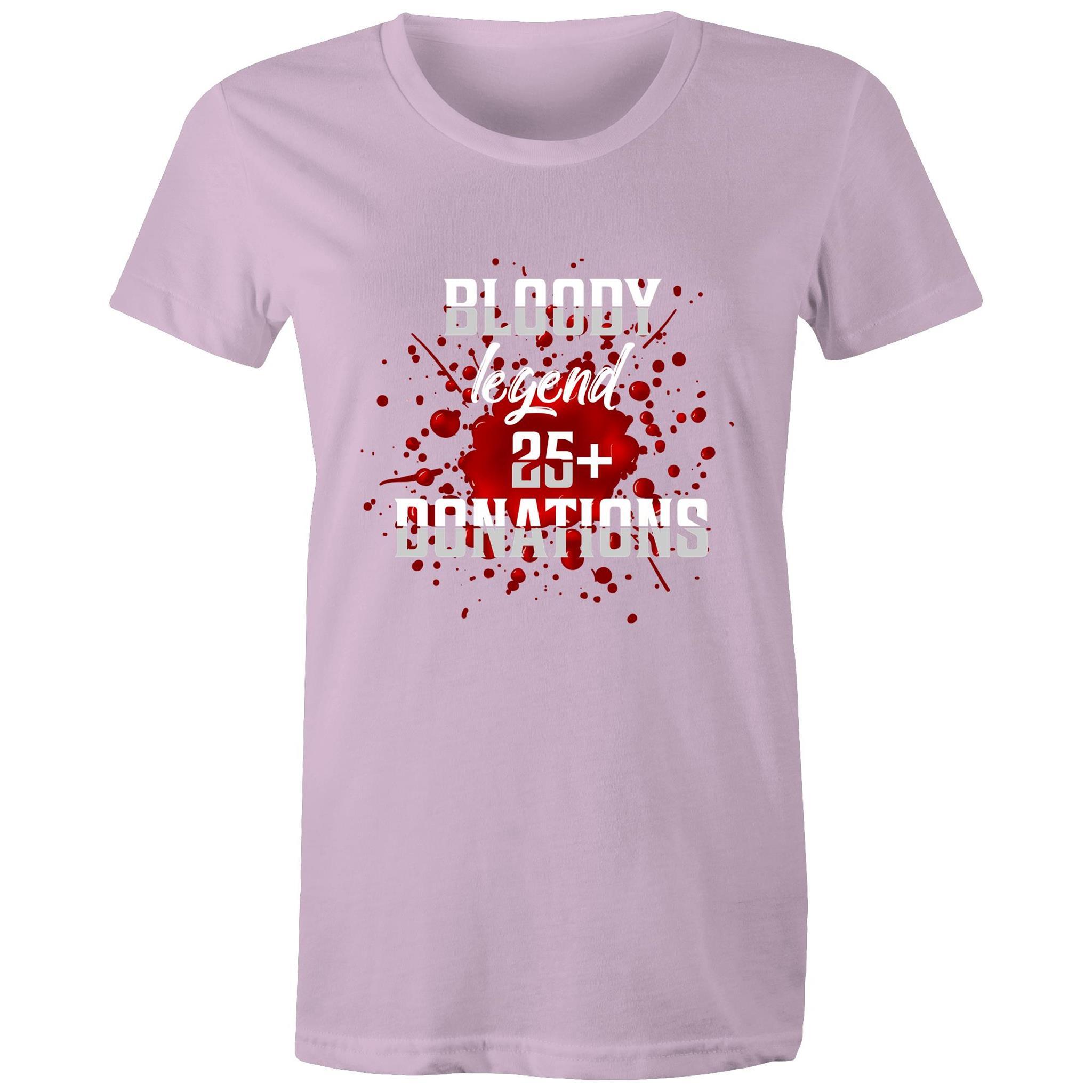 Bloody Legend 25+ Donations - Women's Maple Tee - Blood Donation Tees