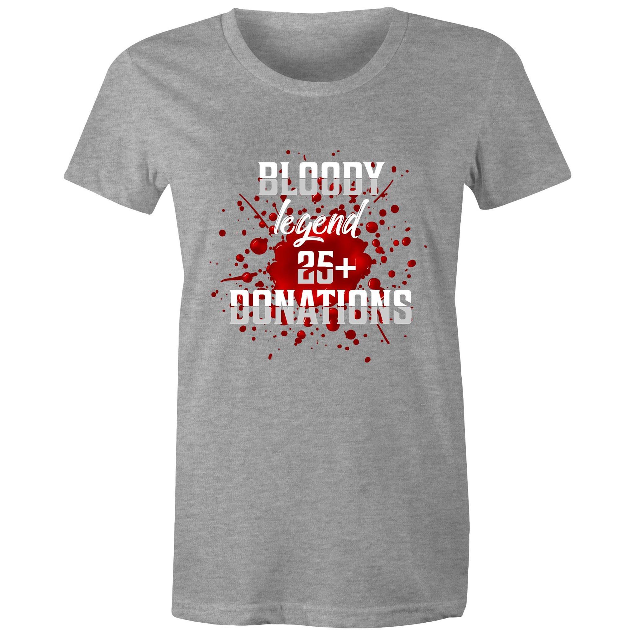 Bloody Legend 25+ Donations - Women's Maple Tee - Blood Donation Tees