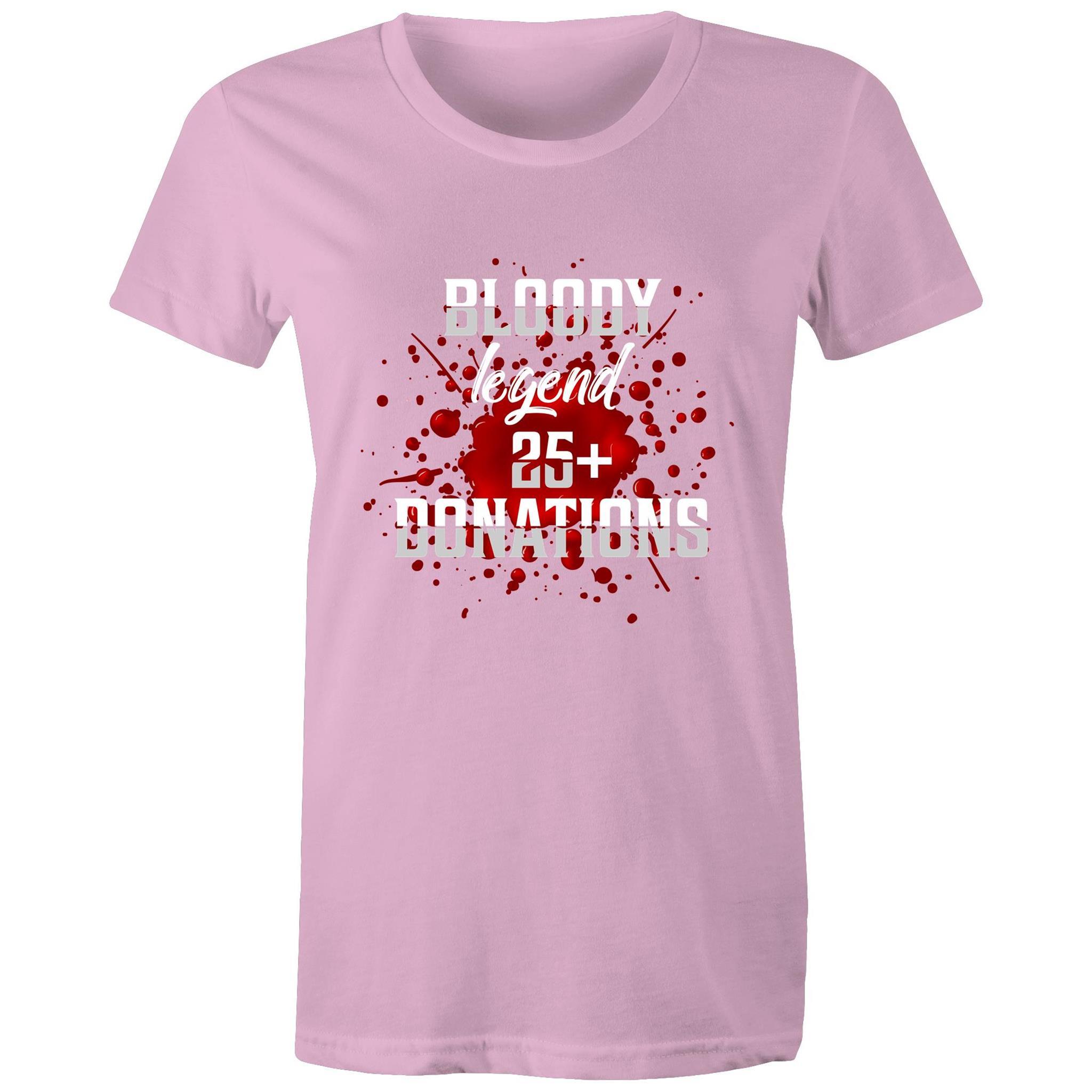 Bloody Legend 25+ Donations - Women's Maple Tee - Blood Donation Tees