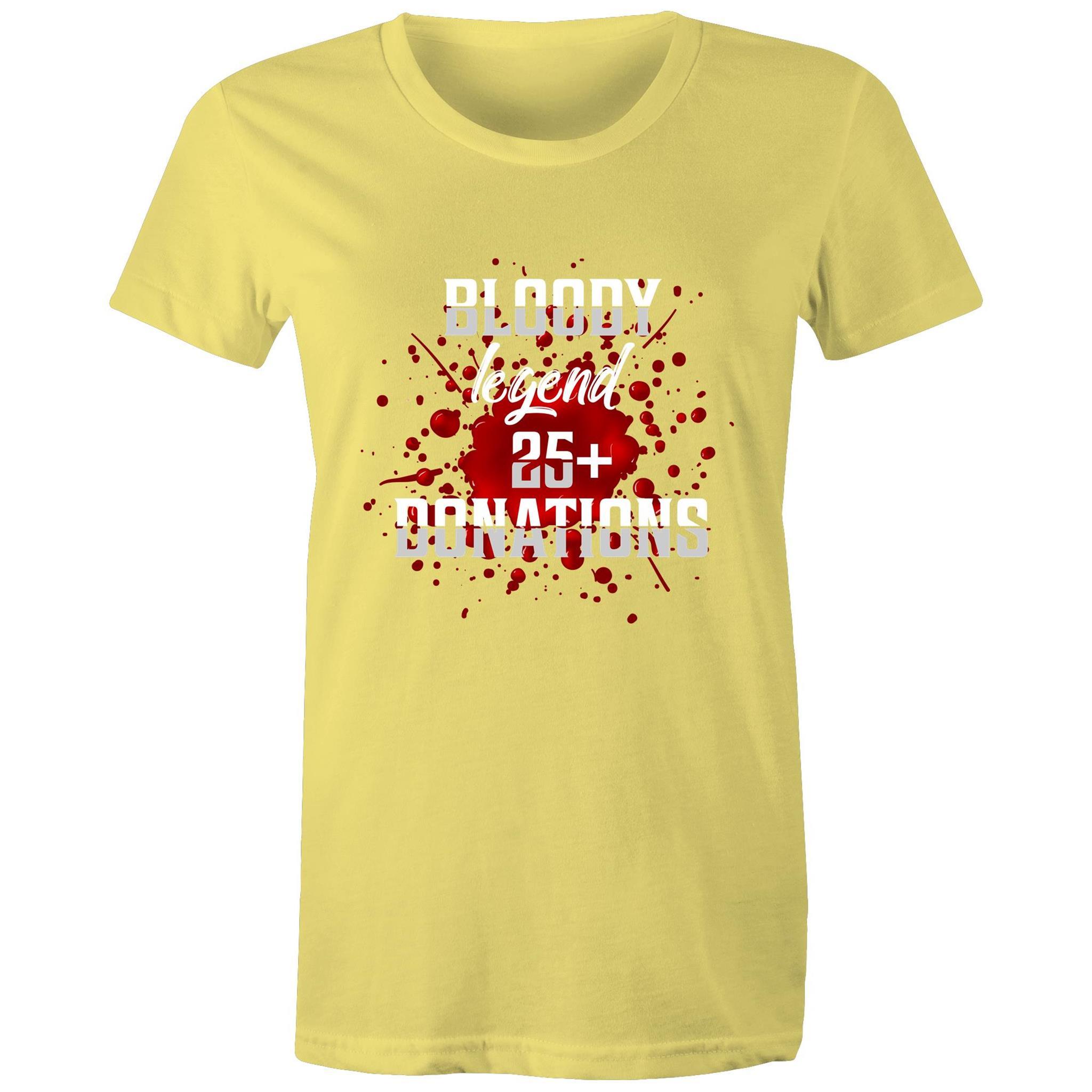 Bloody Legend 25+ Donations - Women's Maple Tee - Blood Donation Tees