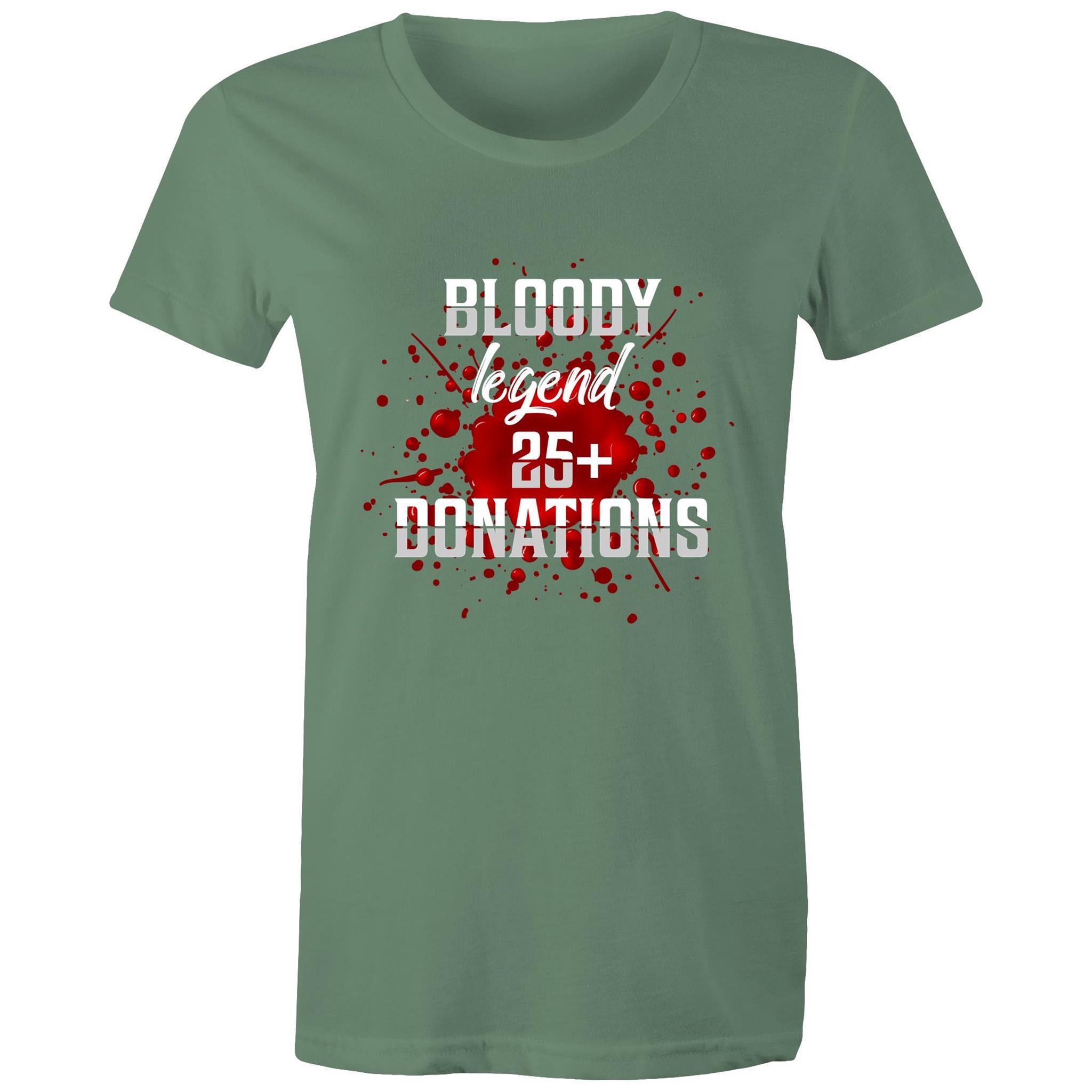 Bloody Legend 25+ Donations - Women's Maple Tee - Blood Donation Tees