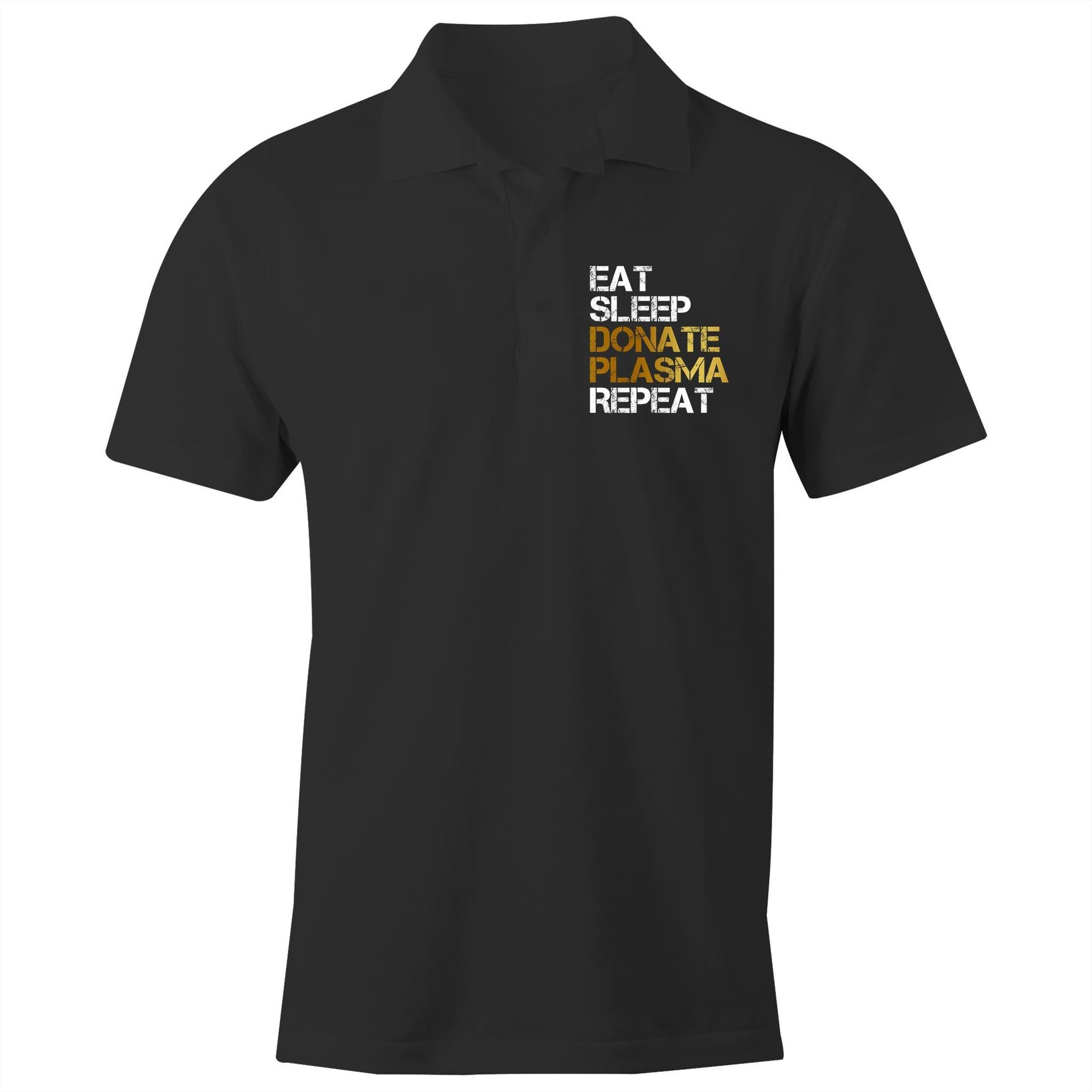 Eat Sleep Donate Plasma Repeat - Polo Shirt - Blood Donation Tees