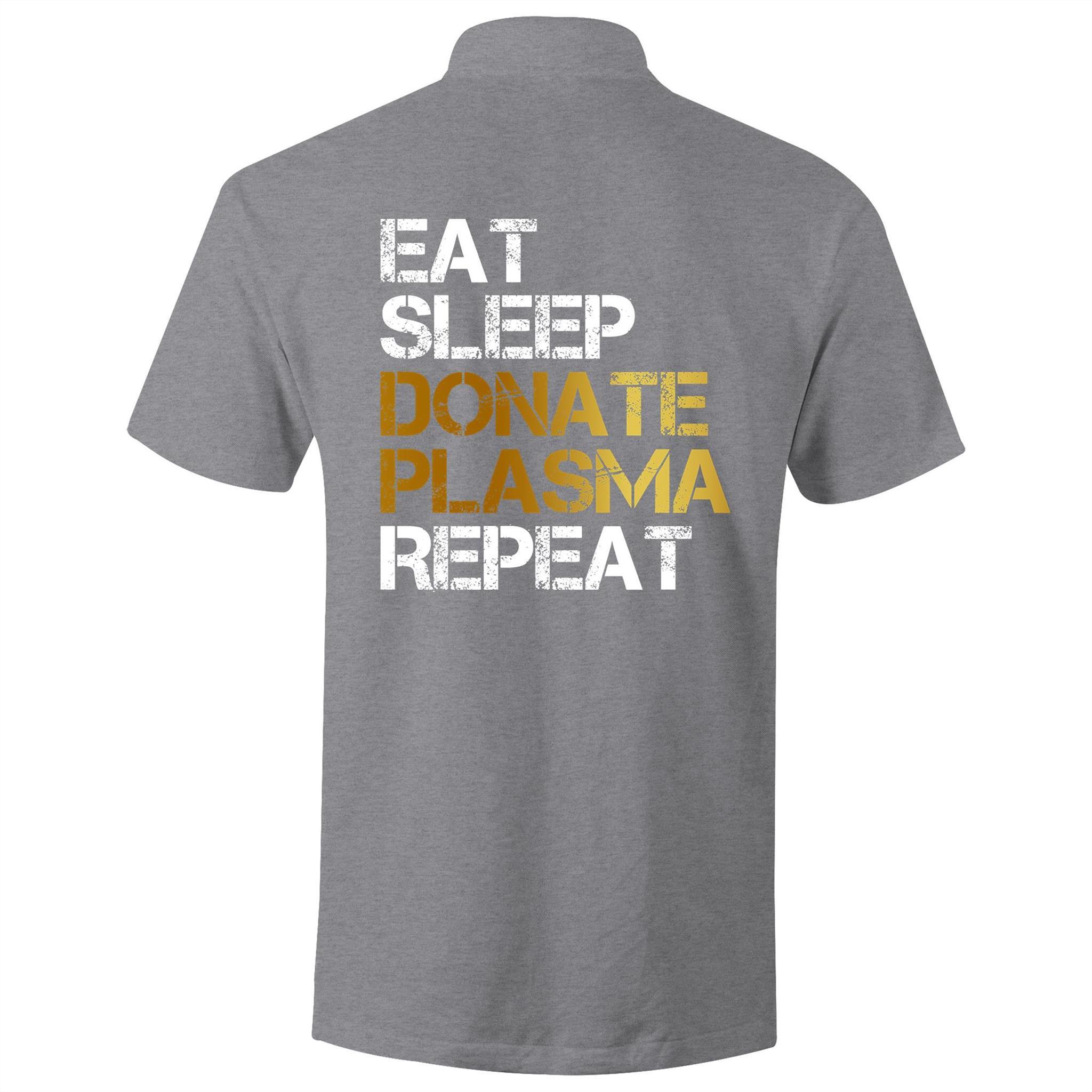 Eat Sleep Donate Plasma Repeat - S/S Polo Shirt - Blood Donation Tees