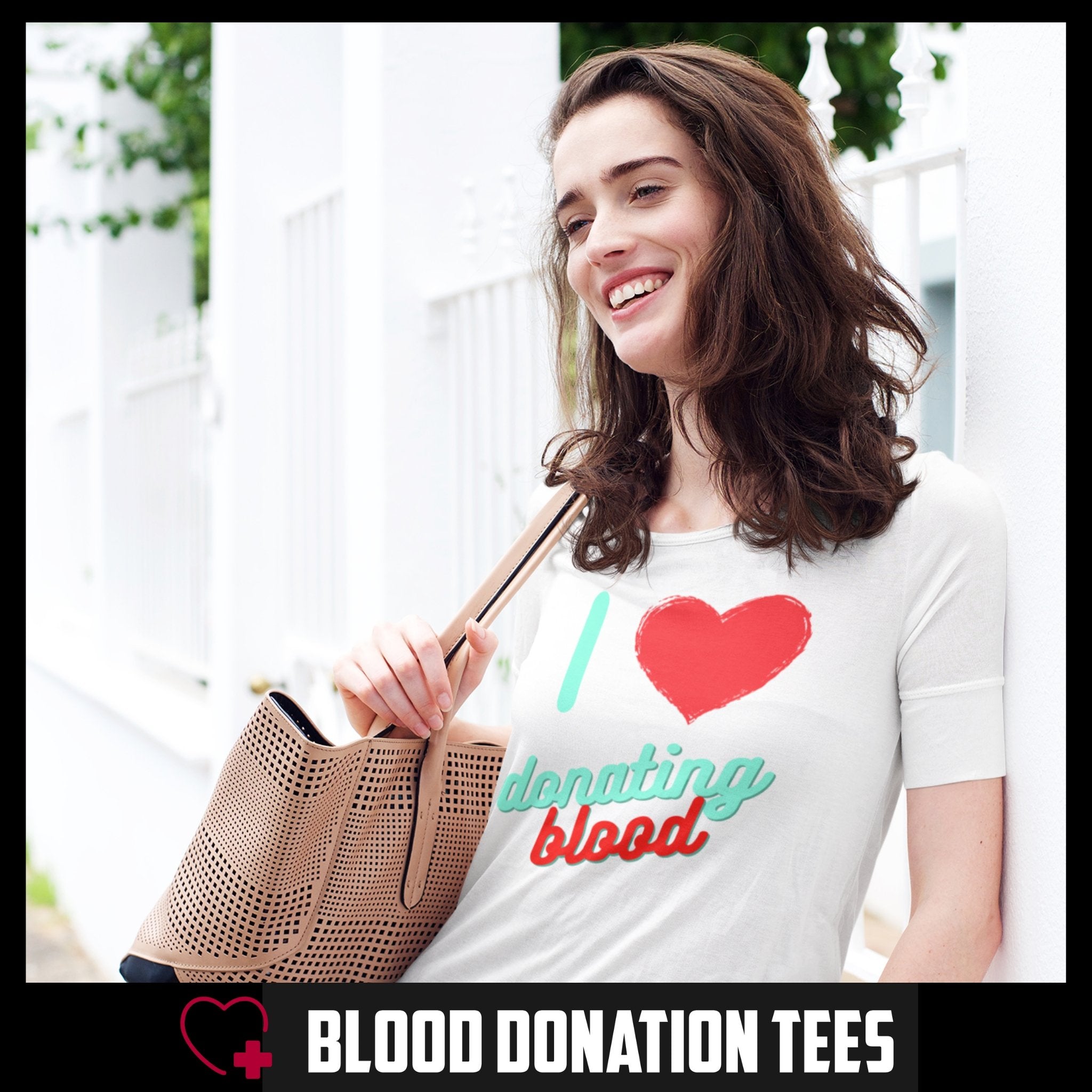 I Love Donating Blood - Women's Maple Organic Tee - Blood Donation Tees