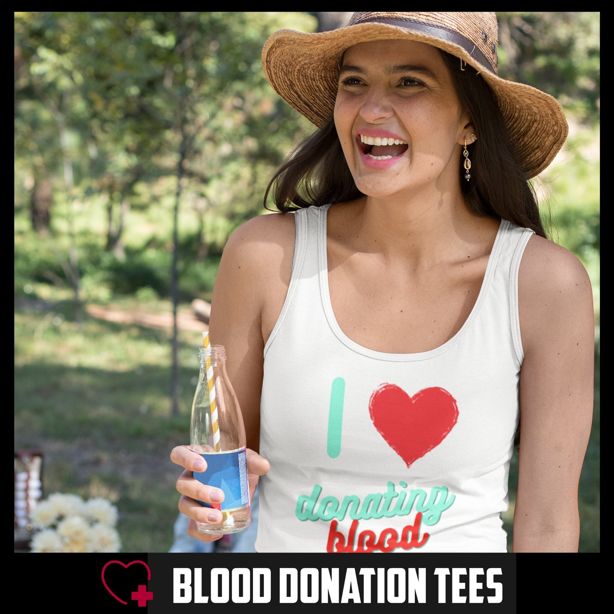 I Love Donating Blood - Women's Singlet - Blood Donation Tees